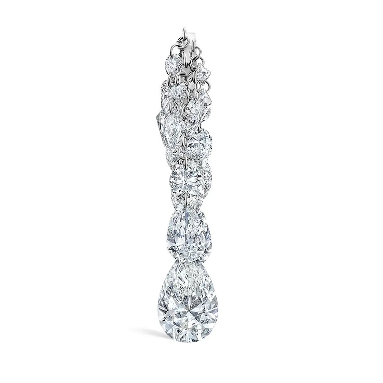 Grand Pear Floating Diamond Tassel