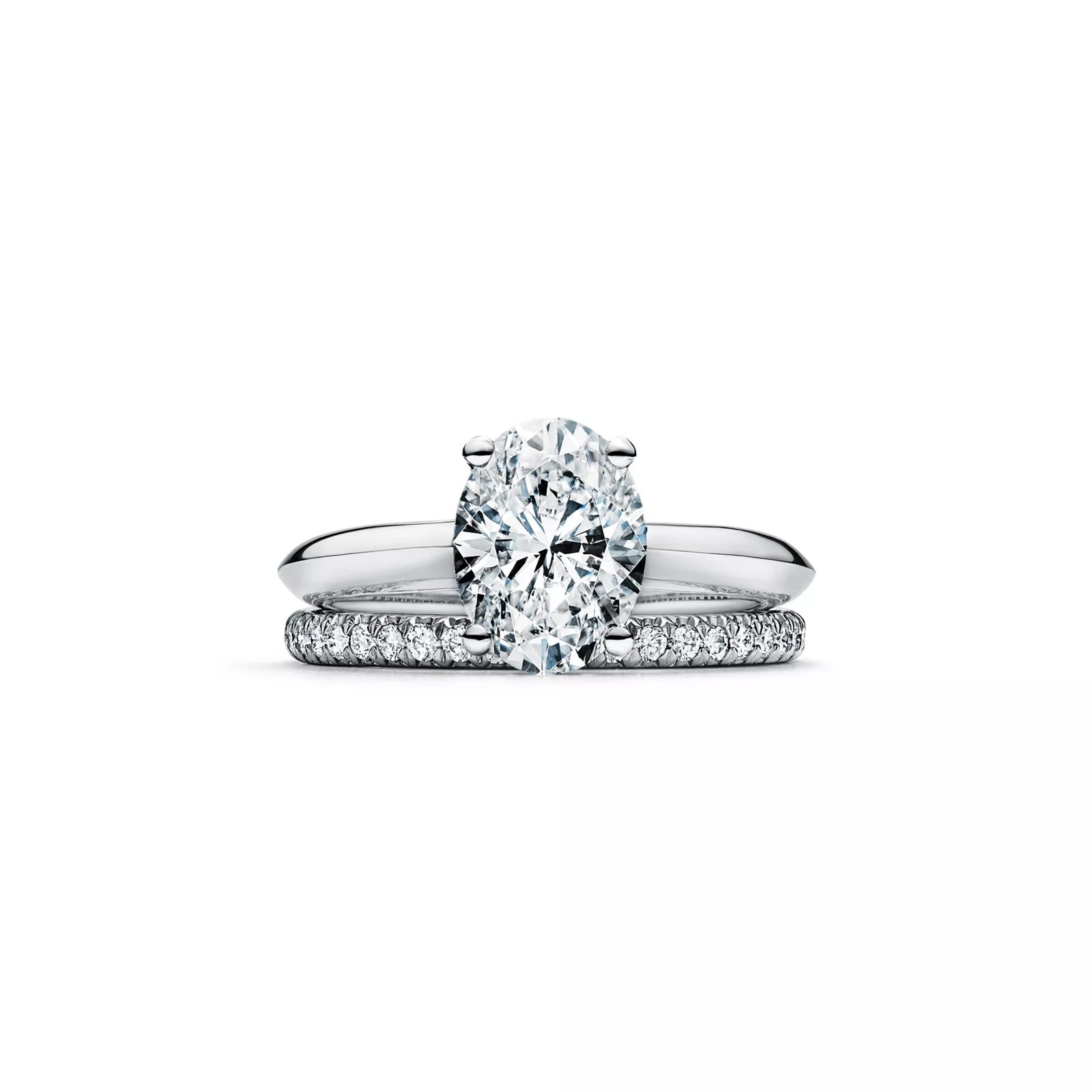 Oval-cut Diamond Engagement Ring in Platinum