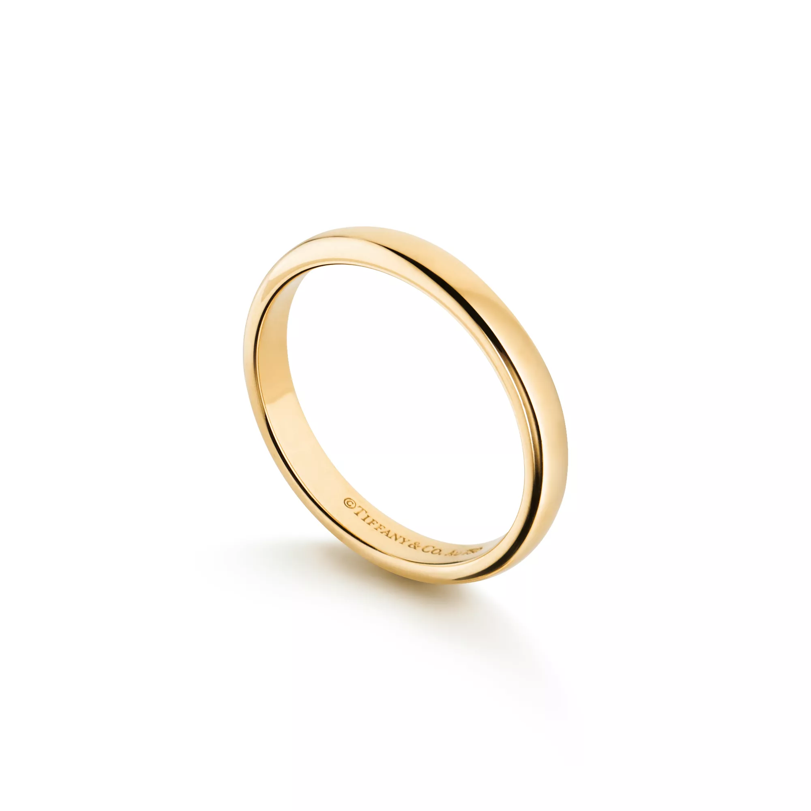 Wedding Band Ring in Yellow Gold, 3 mm Wide