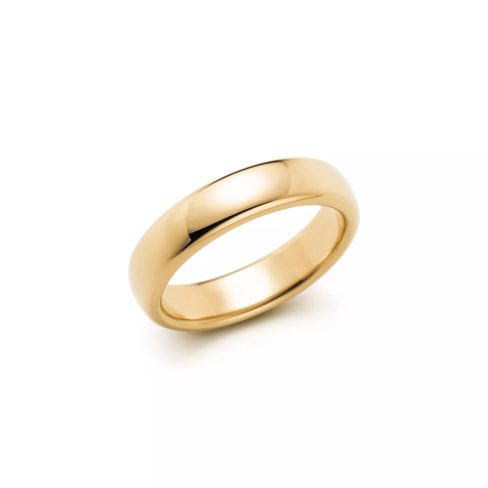 Wedding Band Ring in Yellow Gold, 4.5 mm Wide