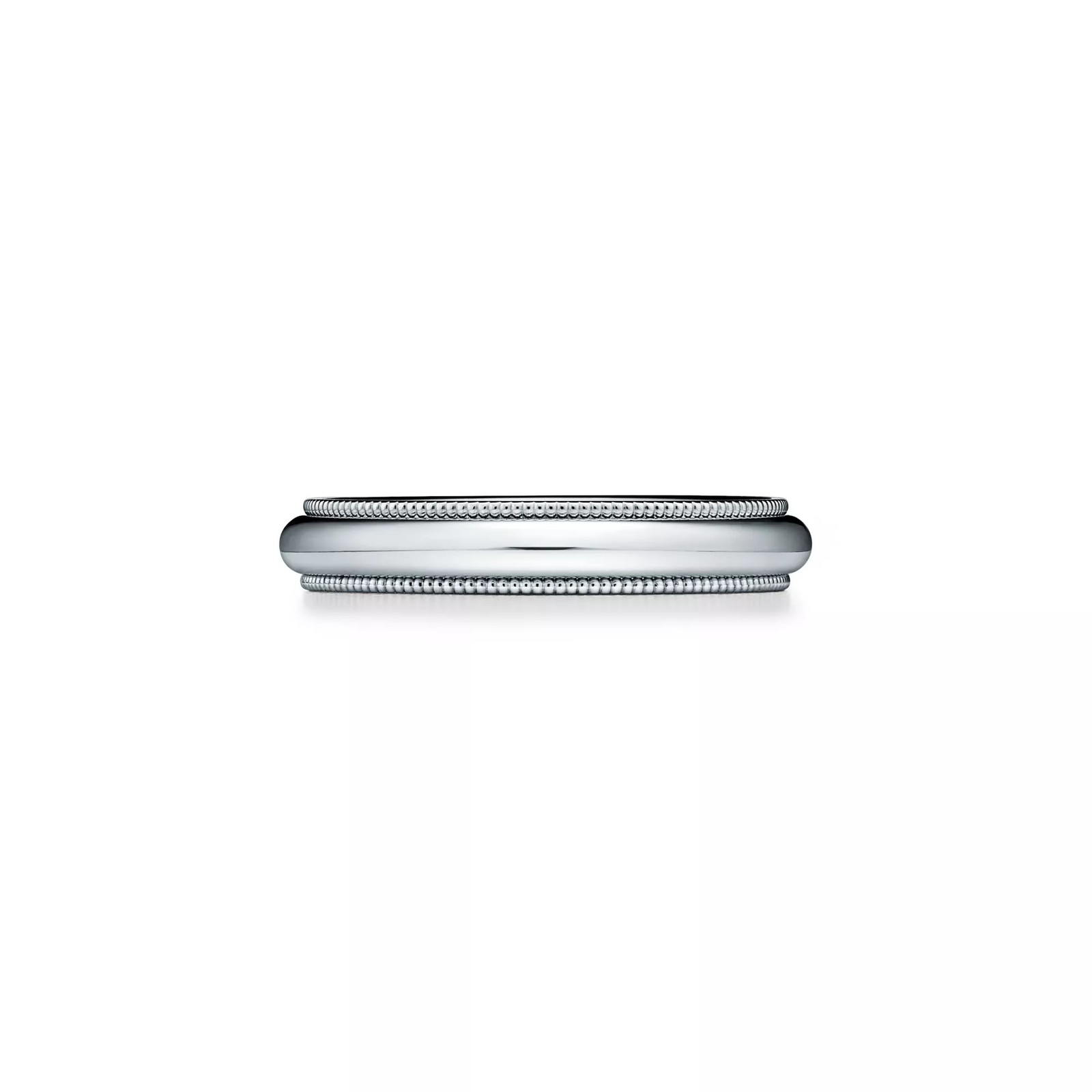 Milgrain Band Ring in Platinum, 4 mm Wide