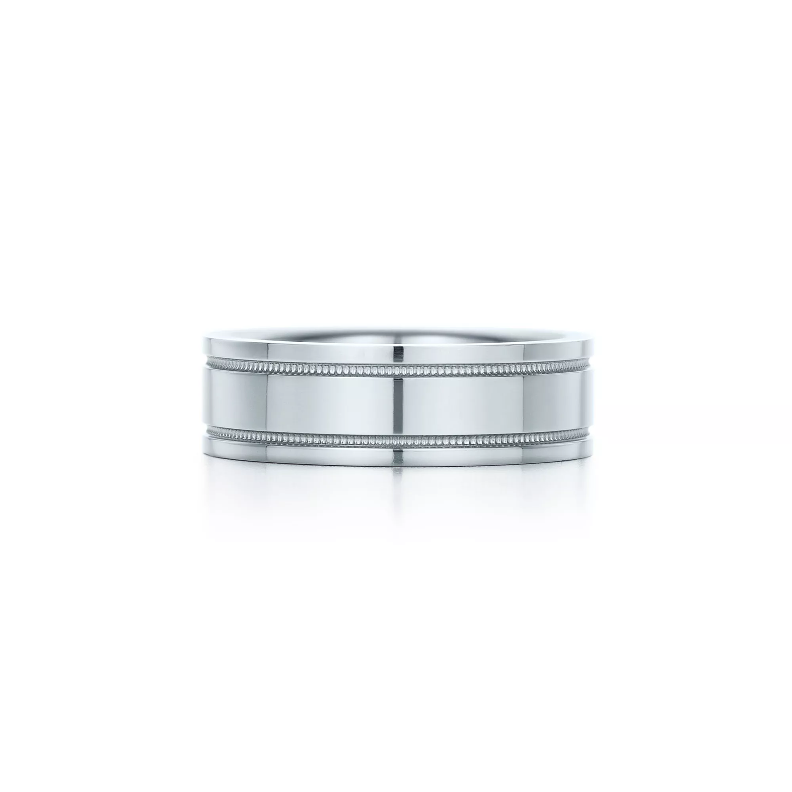 Milgrain Band Ring in Platinum, 6 mm Wide
