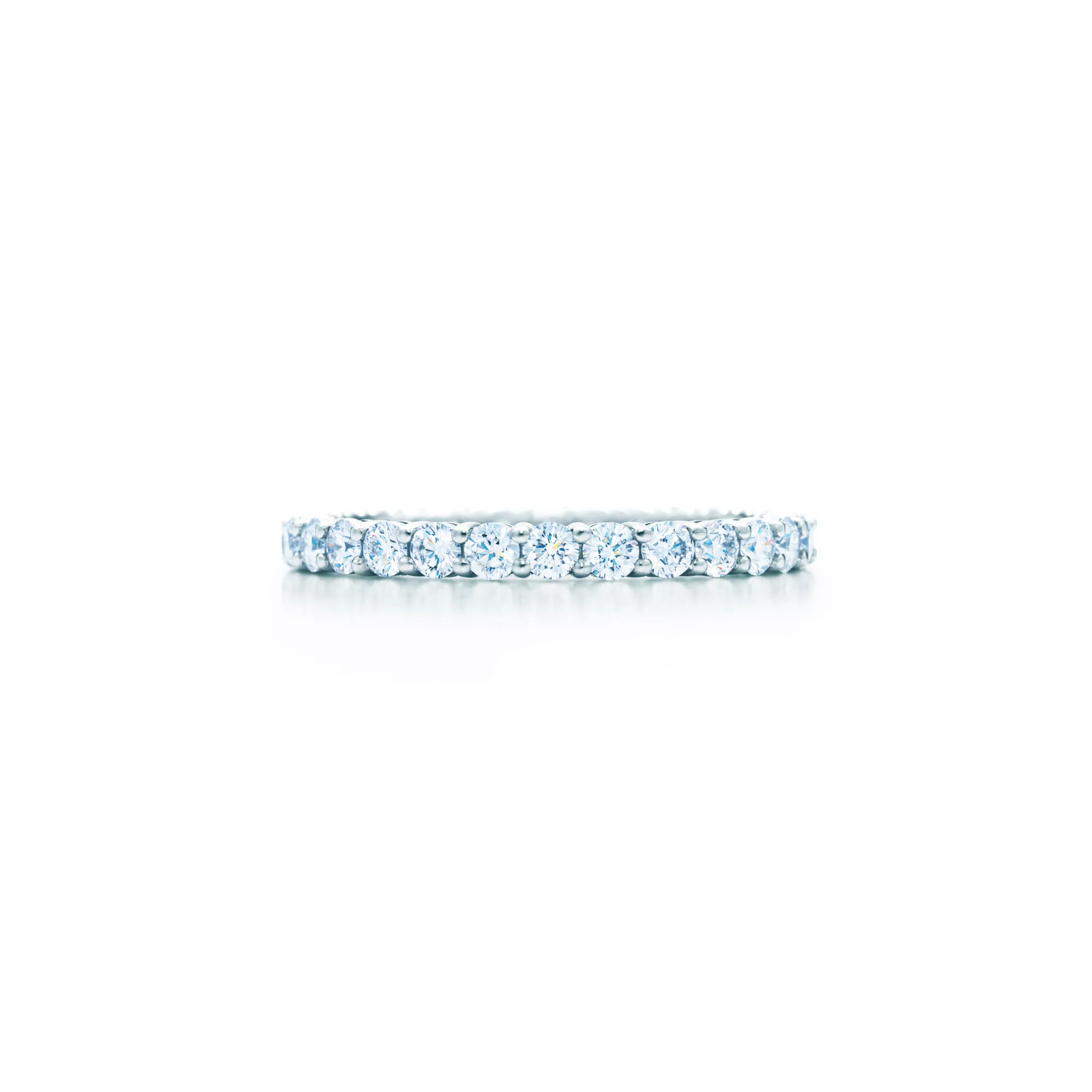 Band Ring in Platinum with a Full Circle of Diamonds, 2.2 mm Wide
