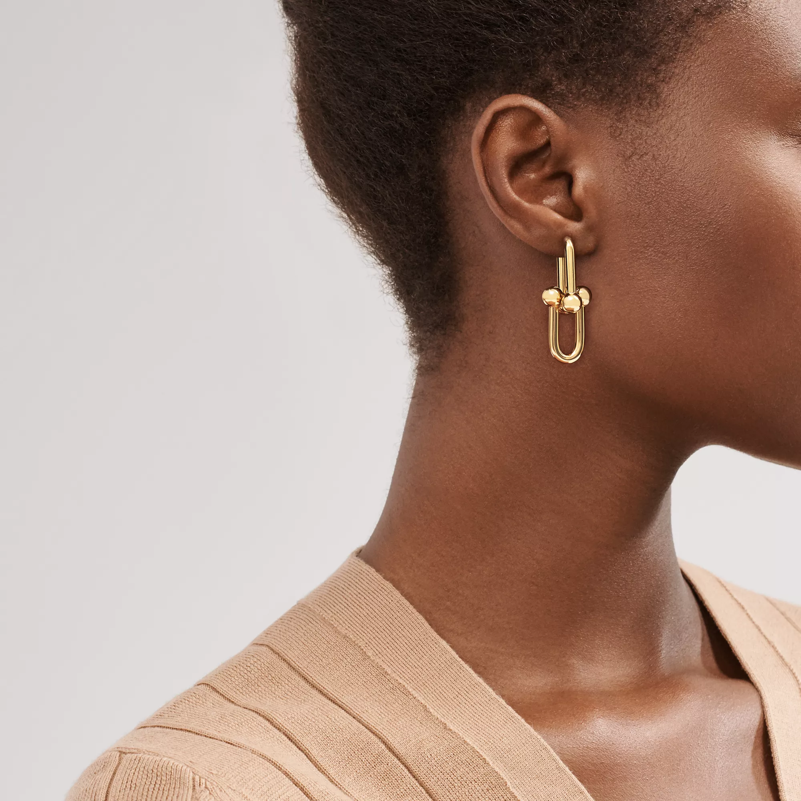 Extra Large Link Earrings in Yellow Gold