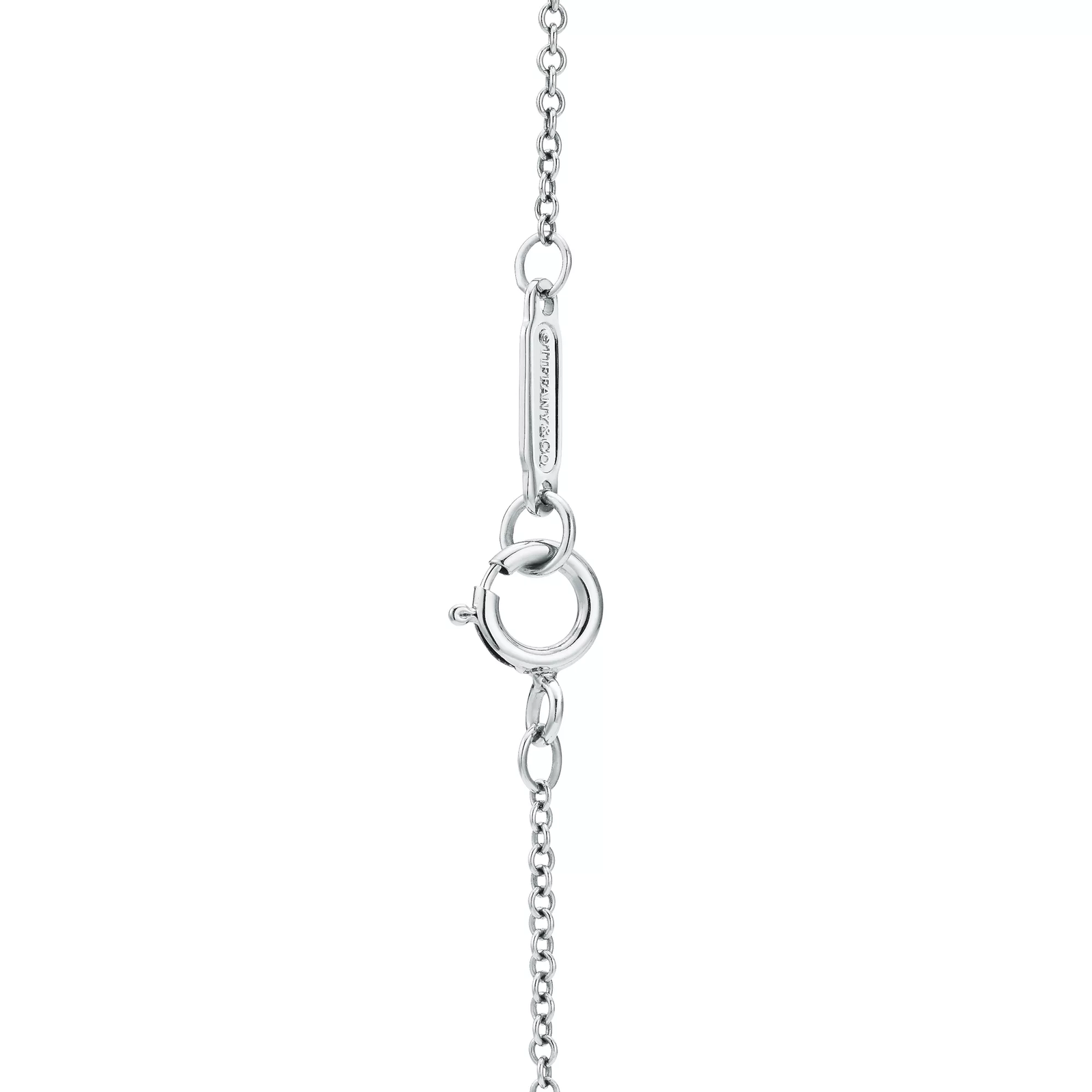 Pink Double Heart Tag Pendant in Silver, Mini