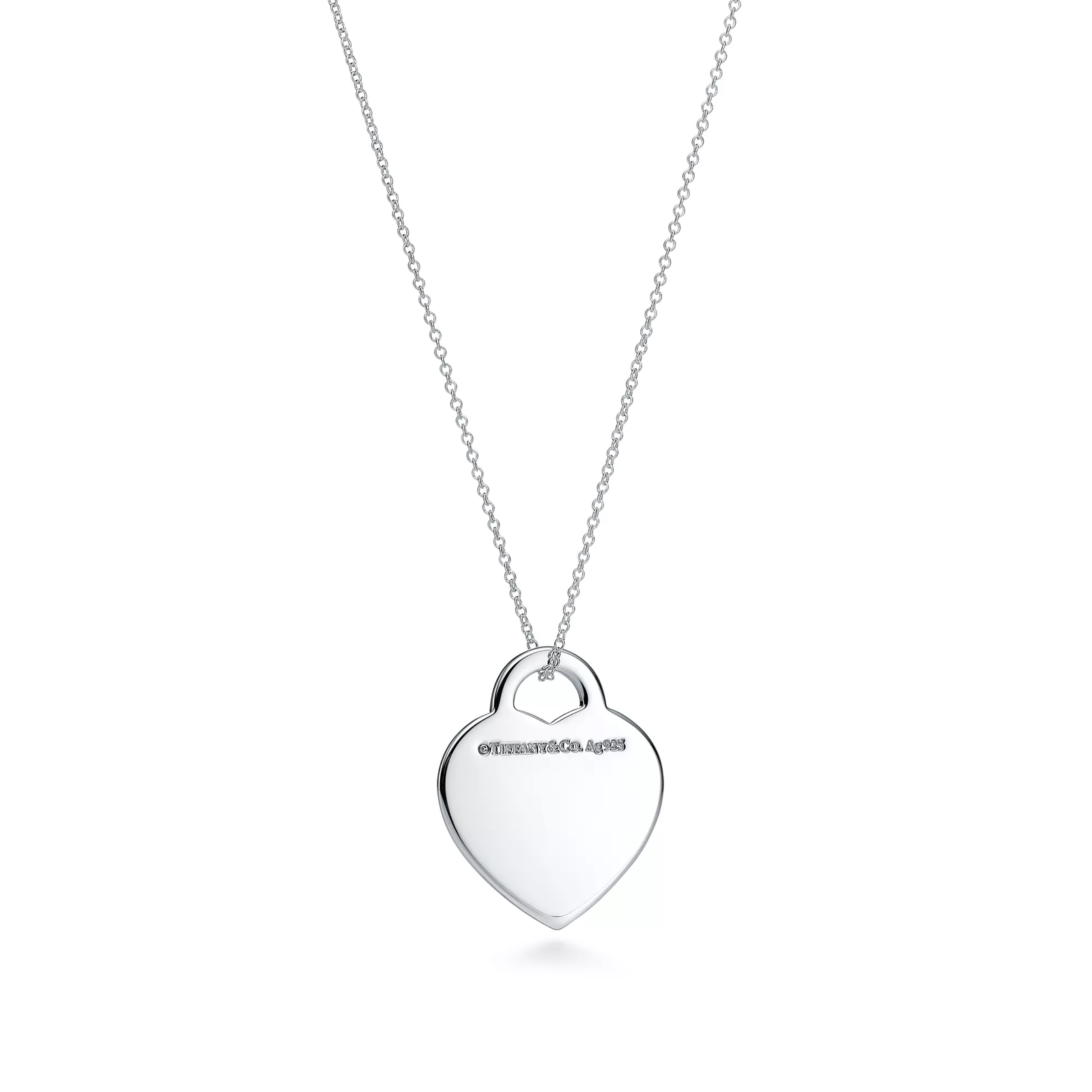 Heart Tag Pendant in Silver, Medium