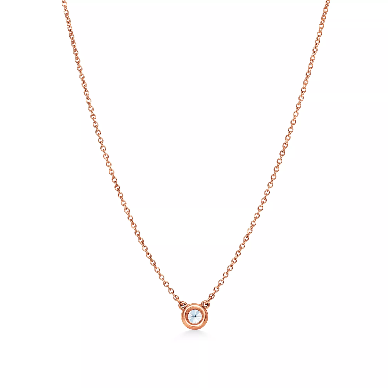Diamonds by the Yard Single Diamond Pendant in Rose Gold
