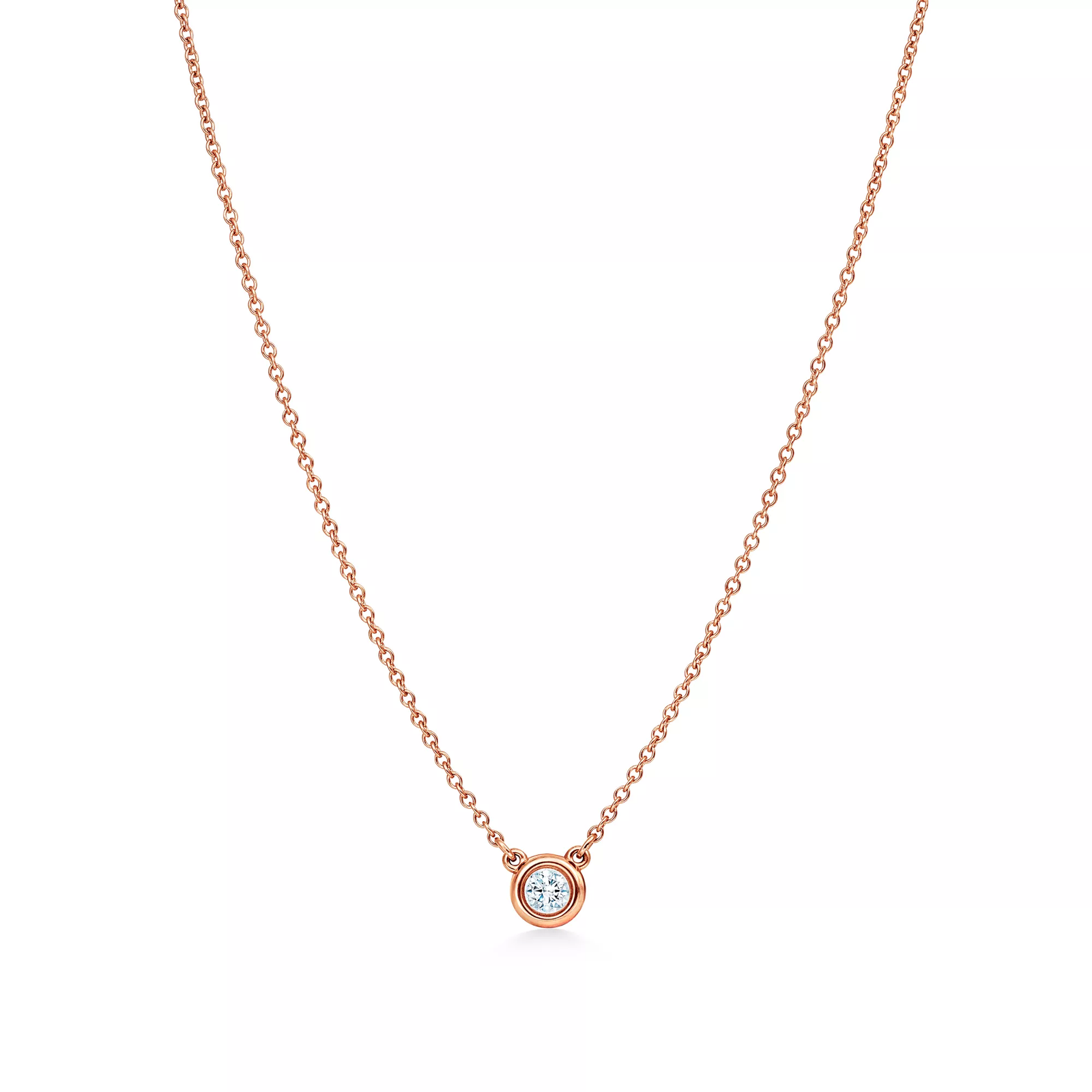 Diamonds by the Yard Single Diamond Pendant in Rose Gold