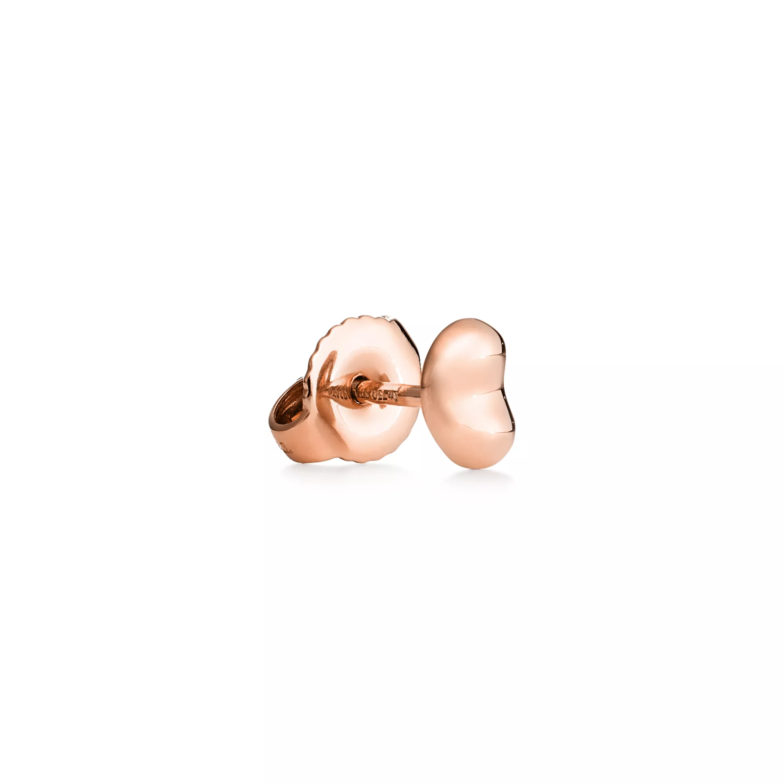Bean design Earrings in Rose Gold, 9 mm