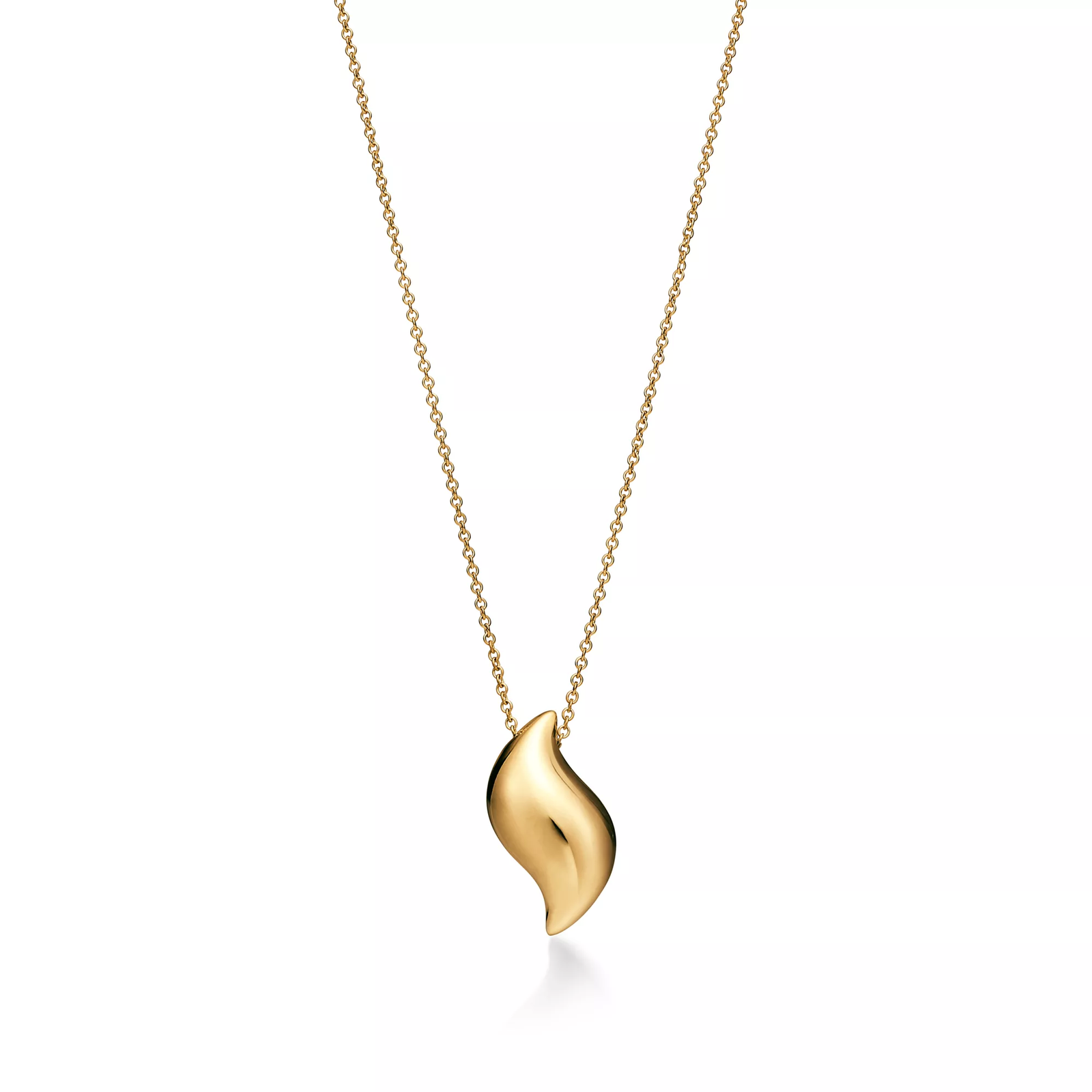 Feather Pendant in Yellow Gold