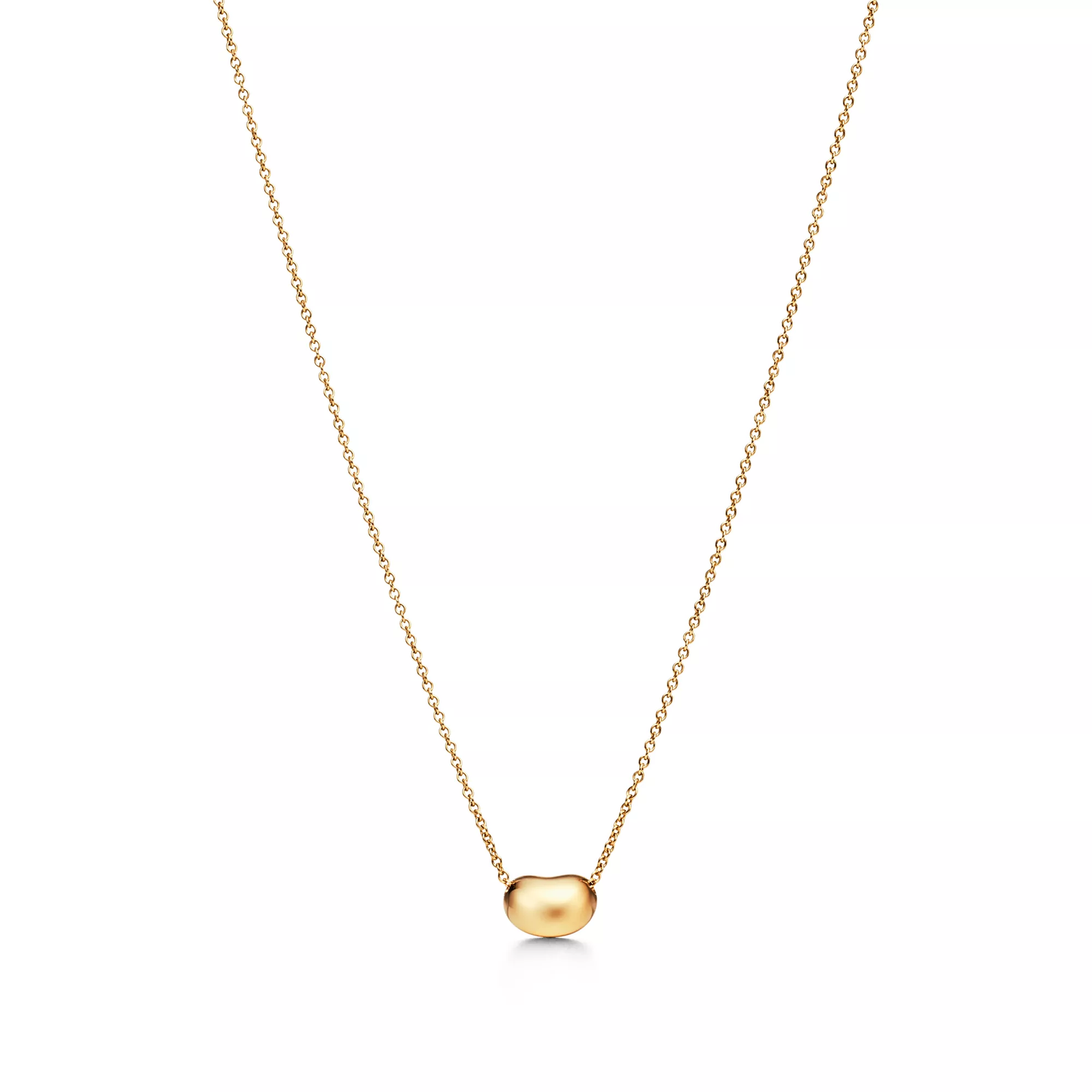 Bean design Pendant in Yellow Gold, 9 mm