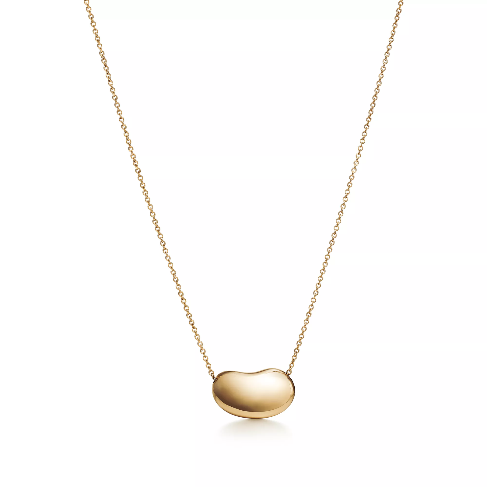 Bean design Pendant in Yellow Gold, 18 mm