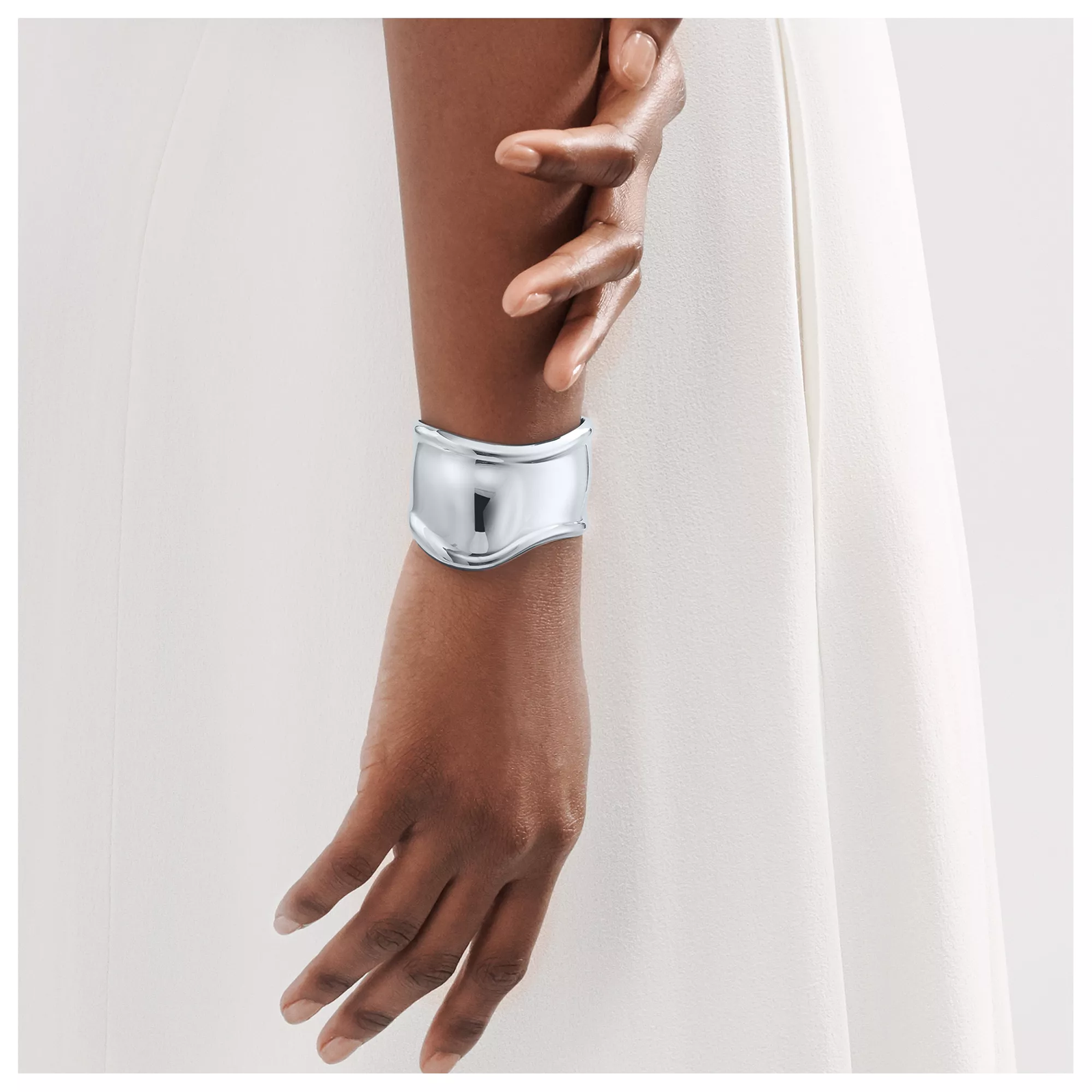 Small Bone Cuff in Sterling Silver, 43 mm Wide