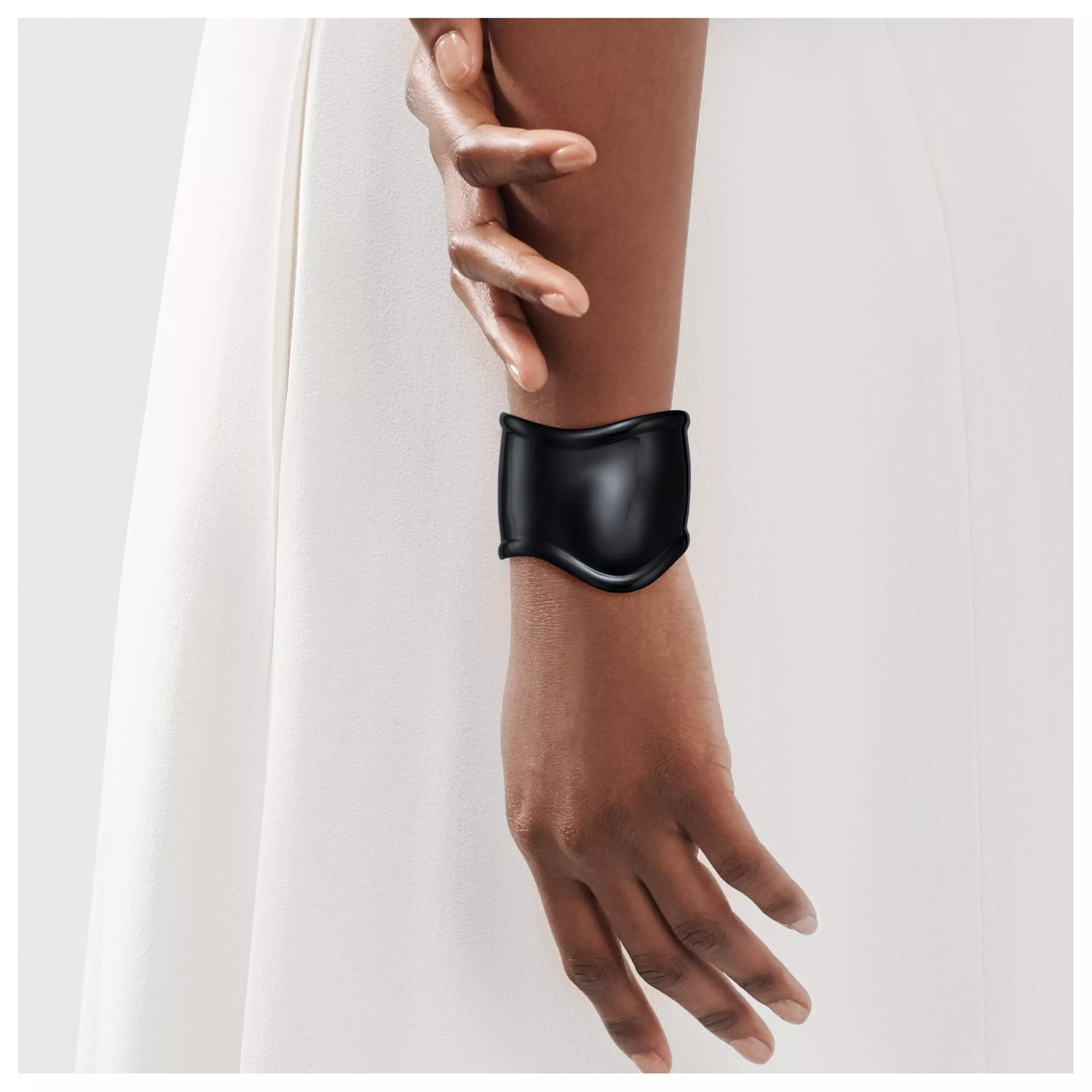 Medium Bone Cuff in Black Finish over Copper, 61 mm Wide