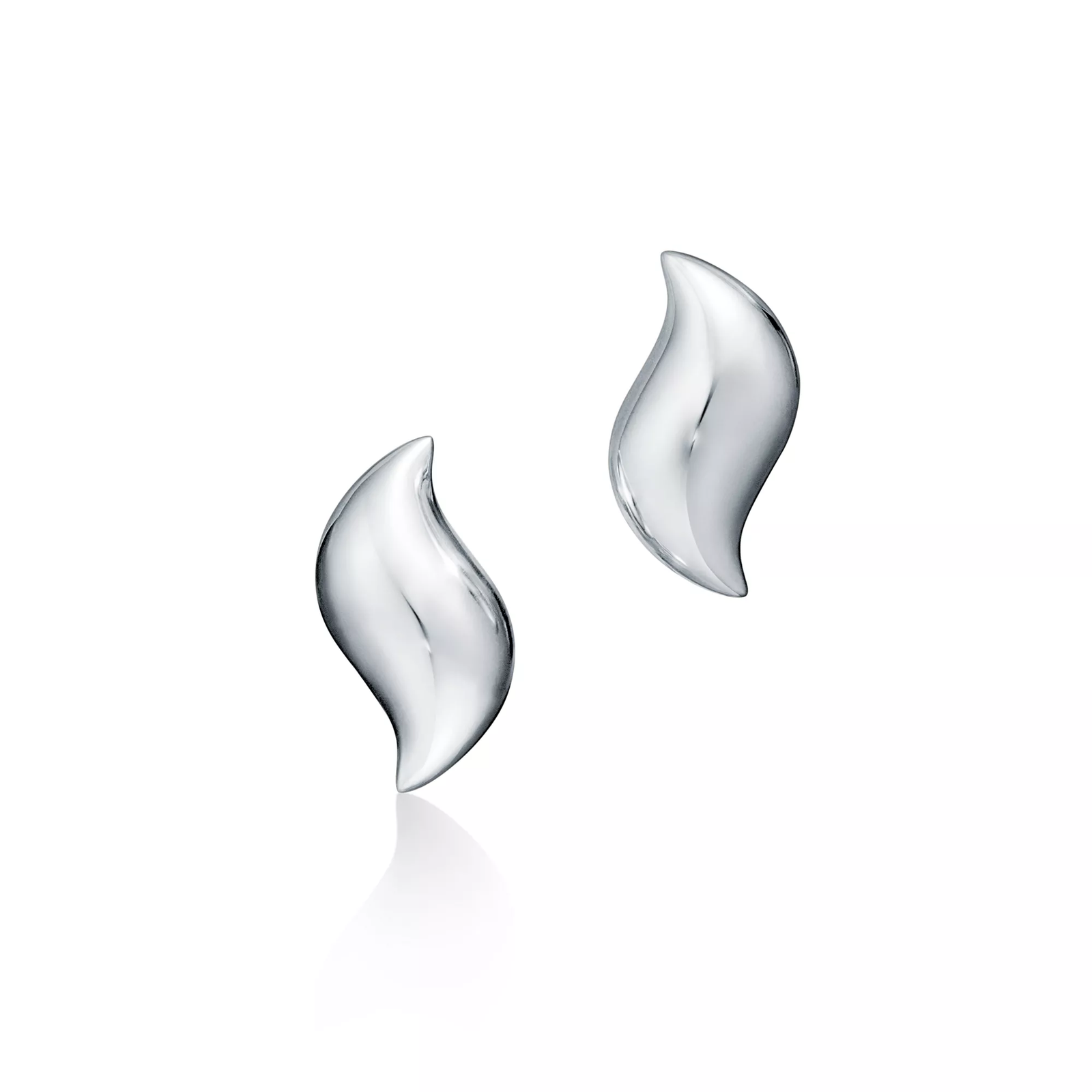 Feather Stud Earrings in Sterling Silver