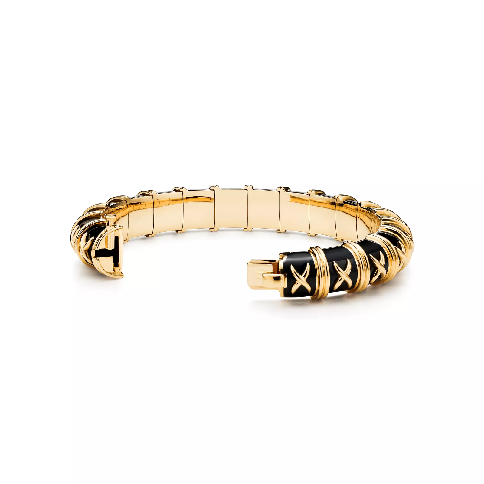 Bracelet in Yellow Gold with Black Enamel