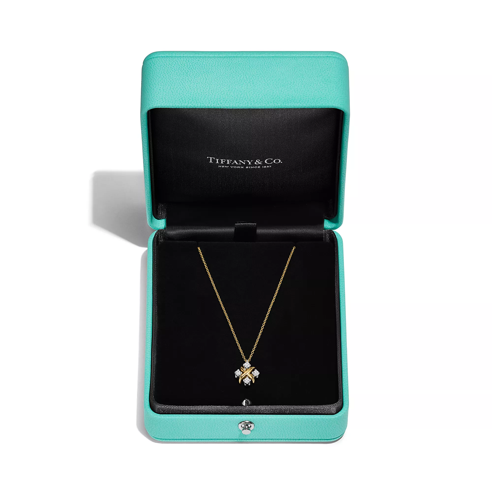 Pendant in Yellow Gold and Platinum with Diamonds