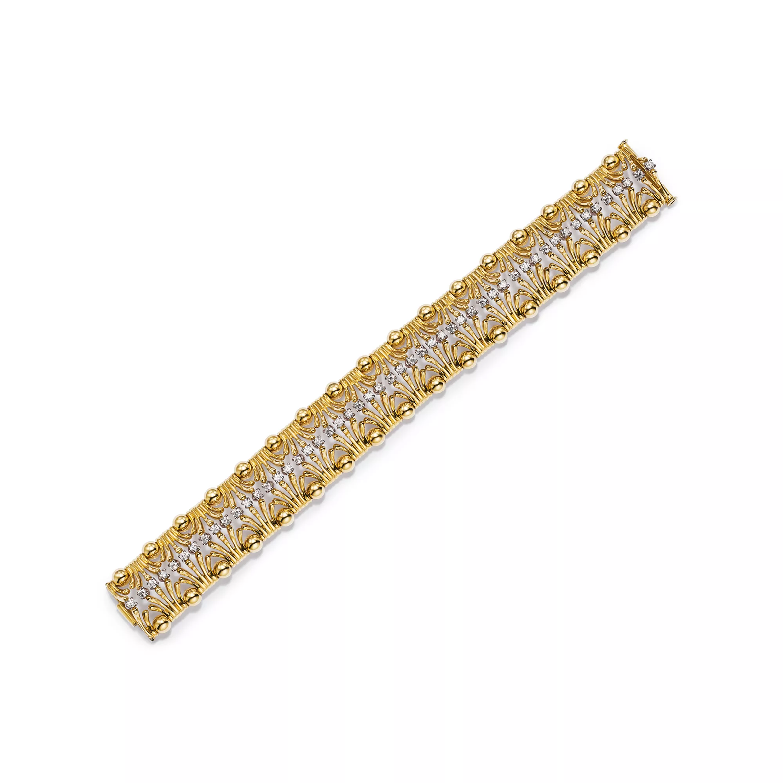 Hands Bracelet in Yellow Gold and Platinum