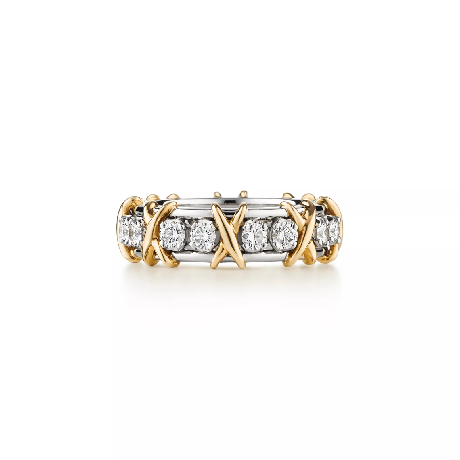 Ring in Platinum and Yellow Gold with Diamonds