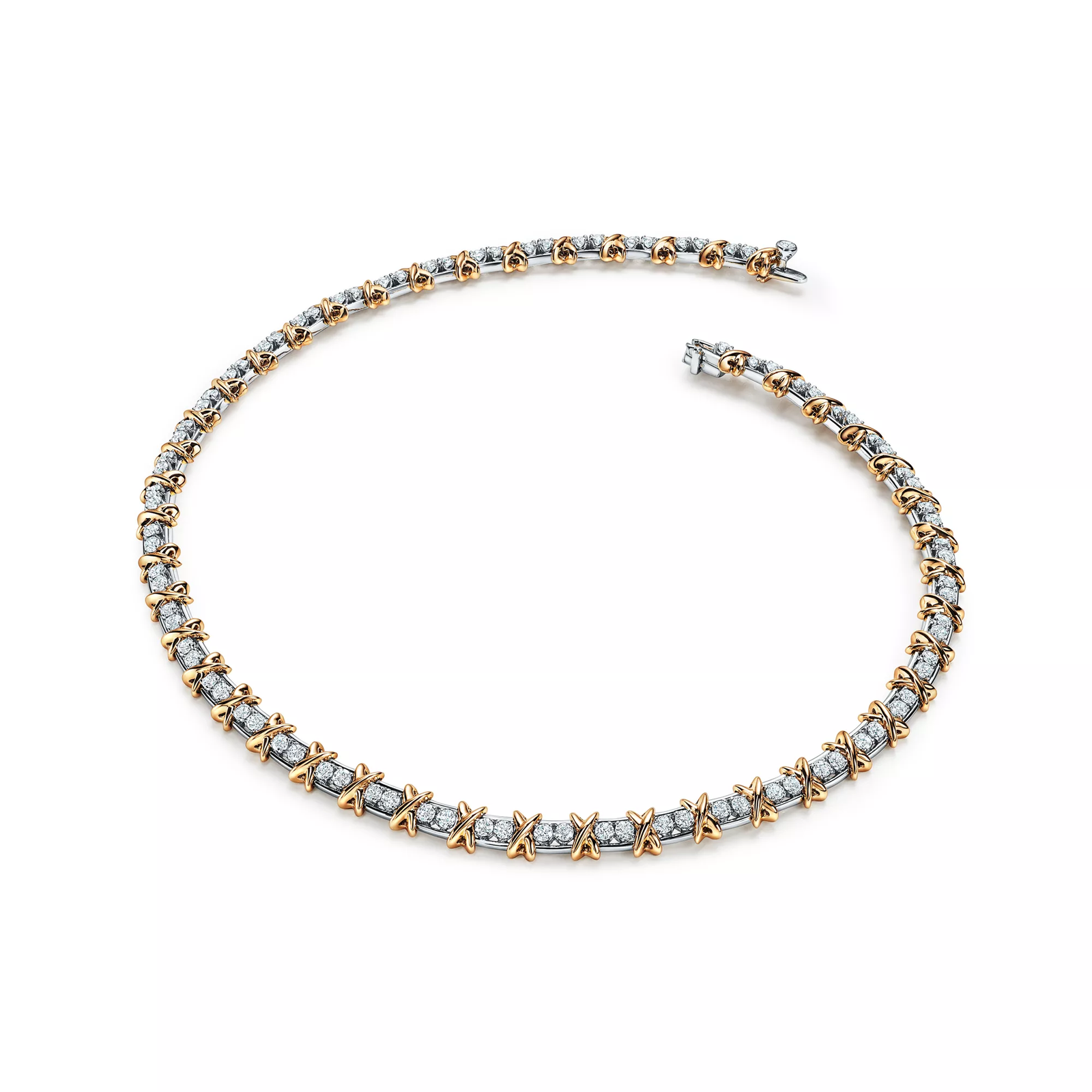Necklace in Platinum and Yellow Gold with Diamonds