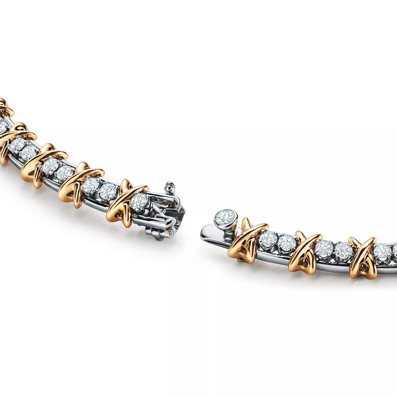 Necklace in Platinum and Yellow Gold with Diamonds