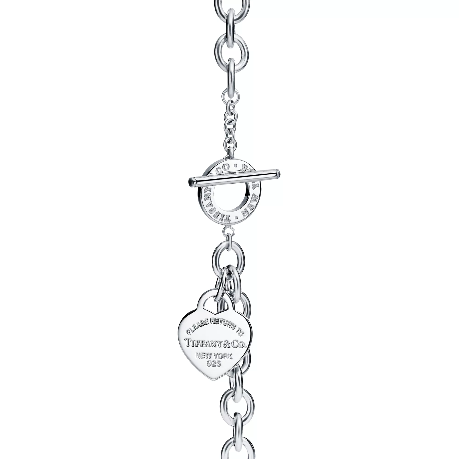 Heart Tag Toggle Bracelet in Silver