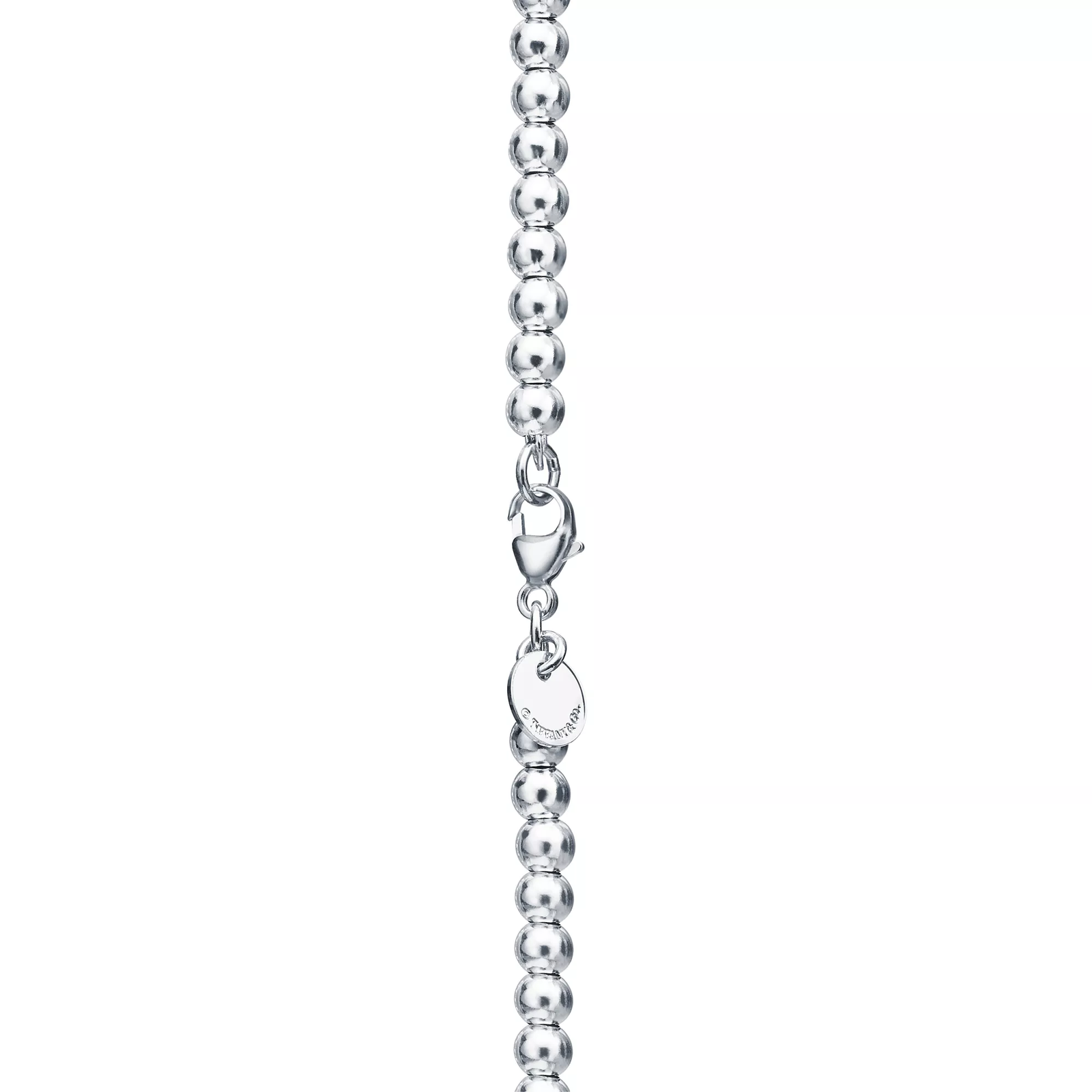 Heart Tag Bead Bracelet in Silver
