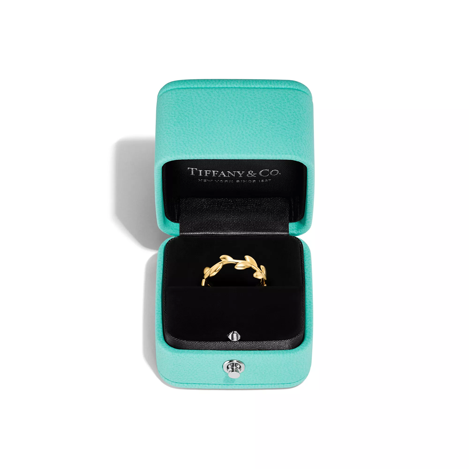 Olive Leaf Band Ring in Yellow Gold, Narrow