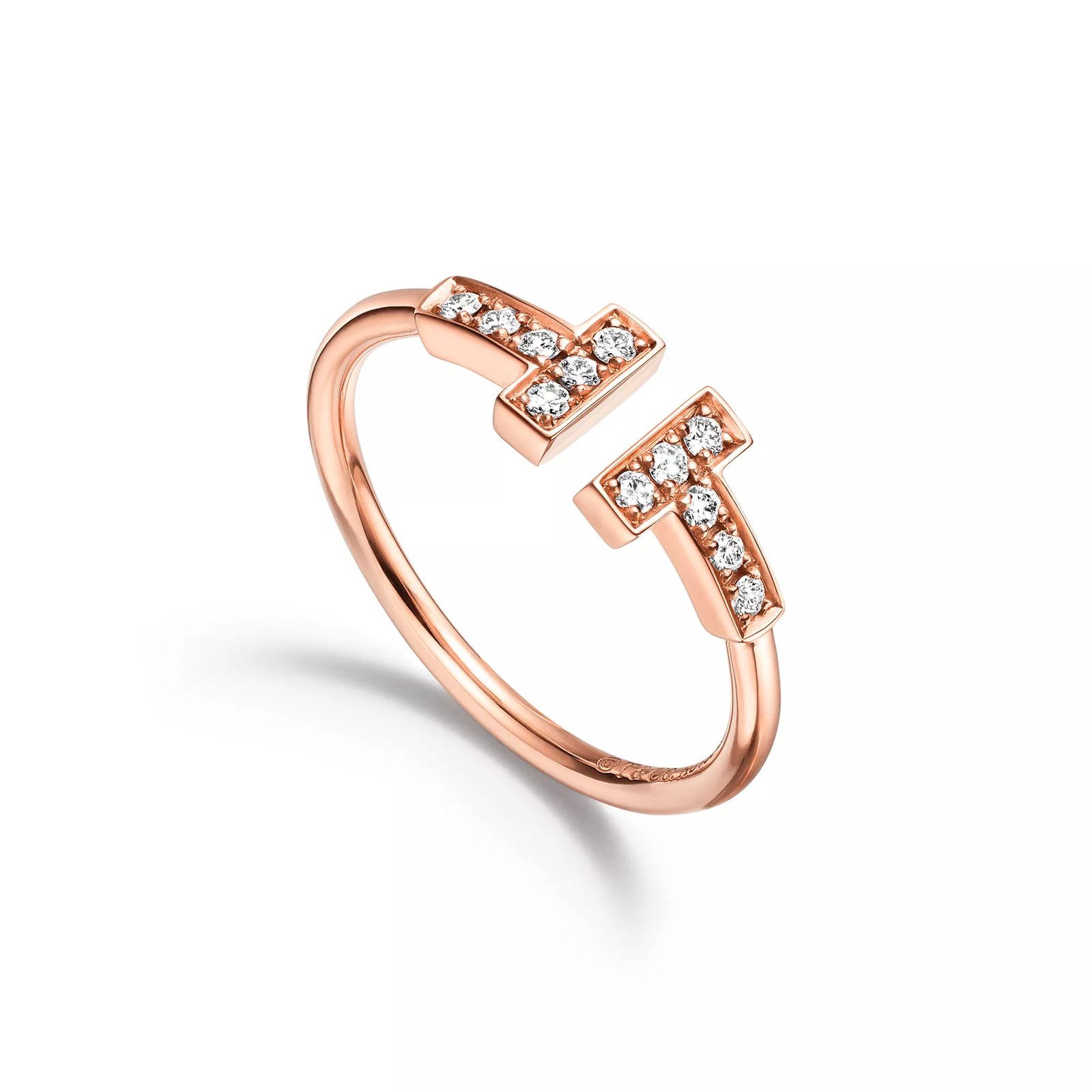 Diamond Wire Ring in Rose Gold
