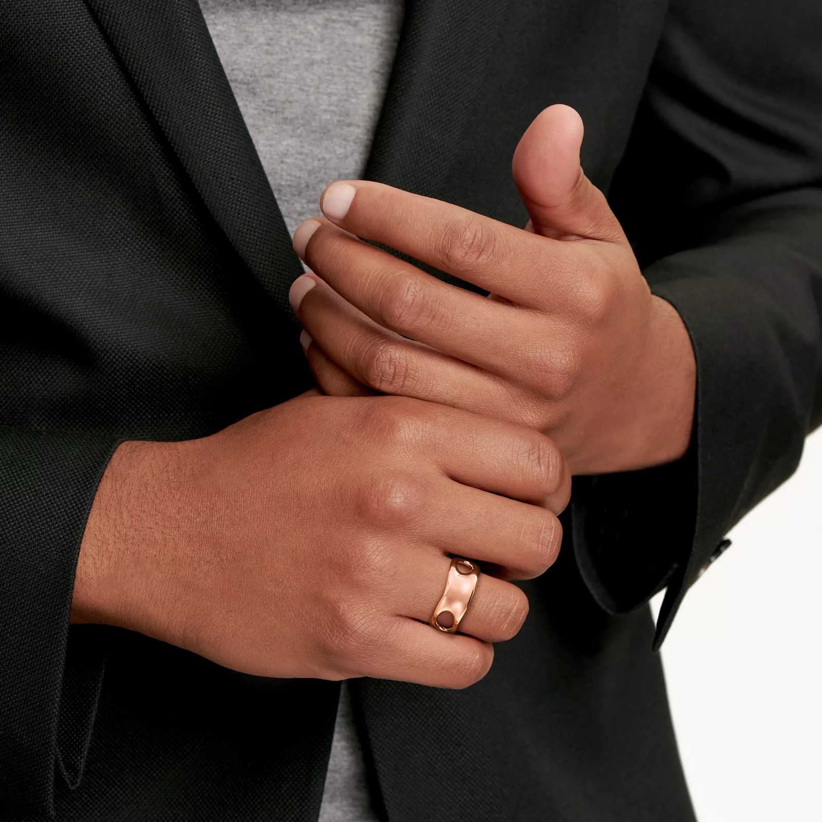Open Side Ring in Rose Gold