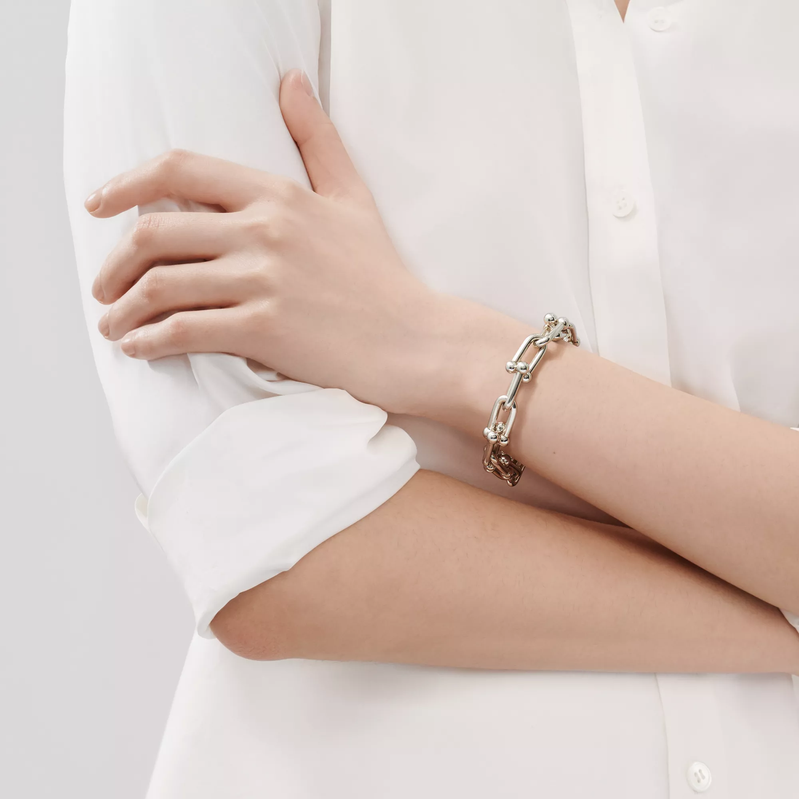 Large Link Bracelet in Sterling Silver