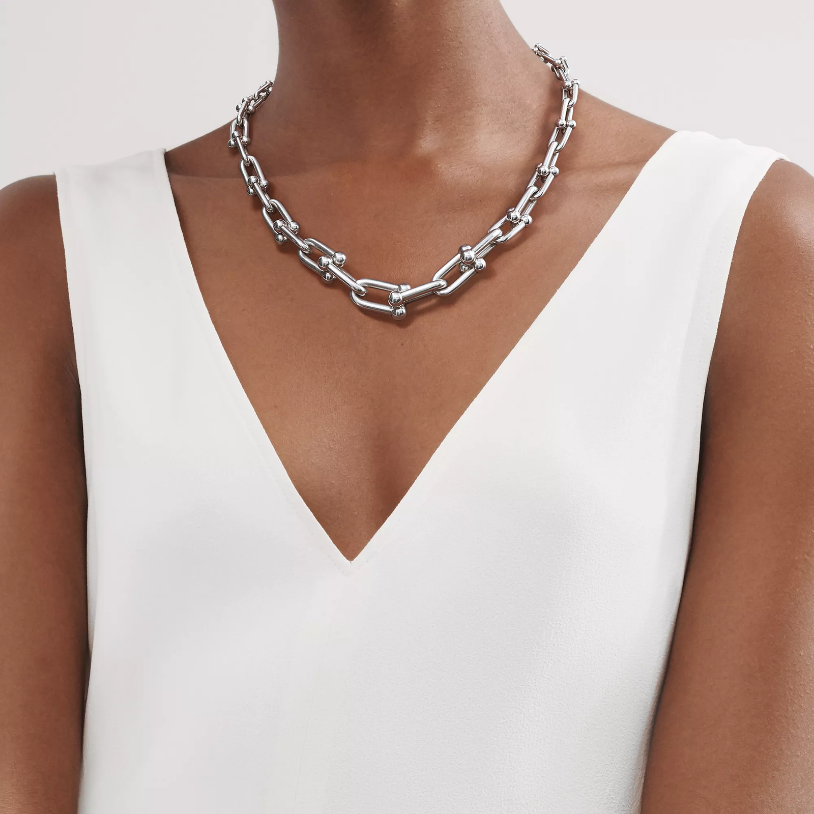 Graduated Link Necklace in Sterling Silver