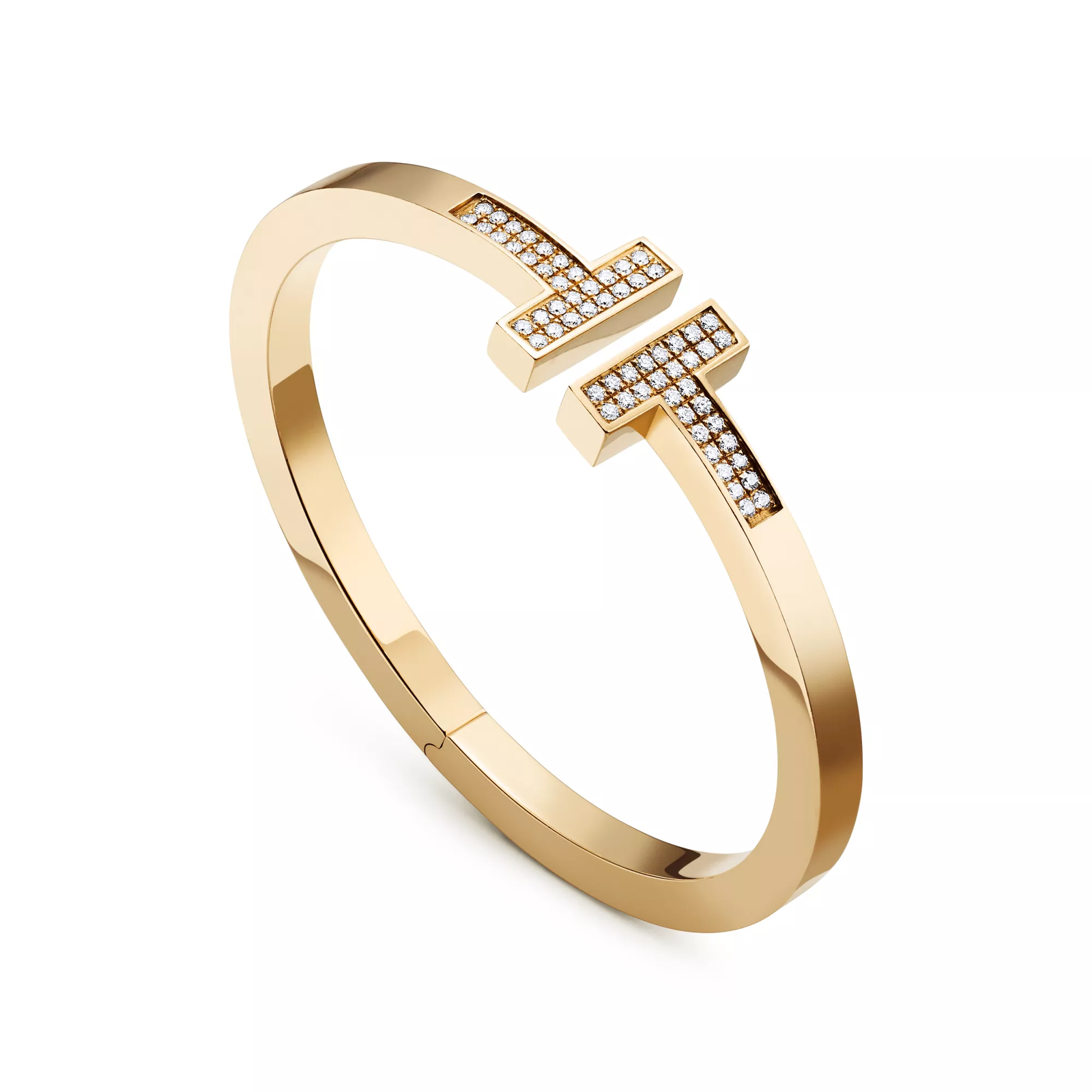Pave Diamond Square Bracelet in Yellow Gold