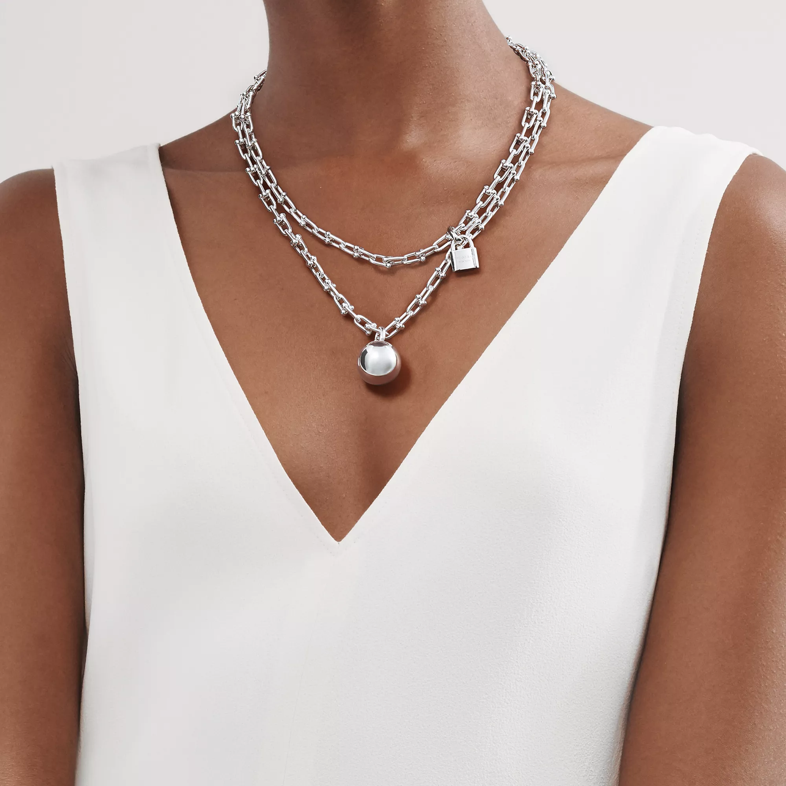 Small Wrap Necklace Tiffany HardWear Ball Necklace In Sterling Silver.