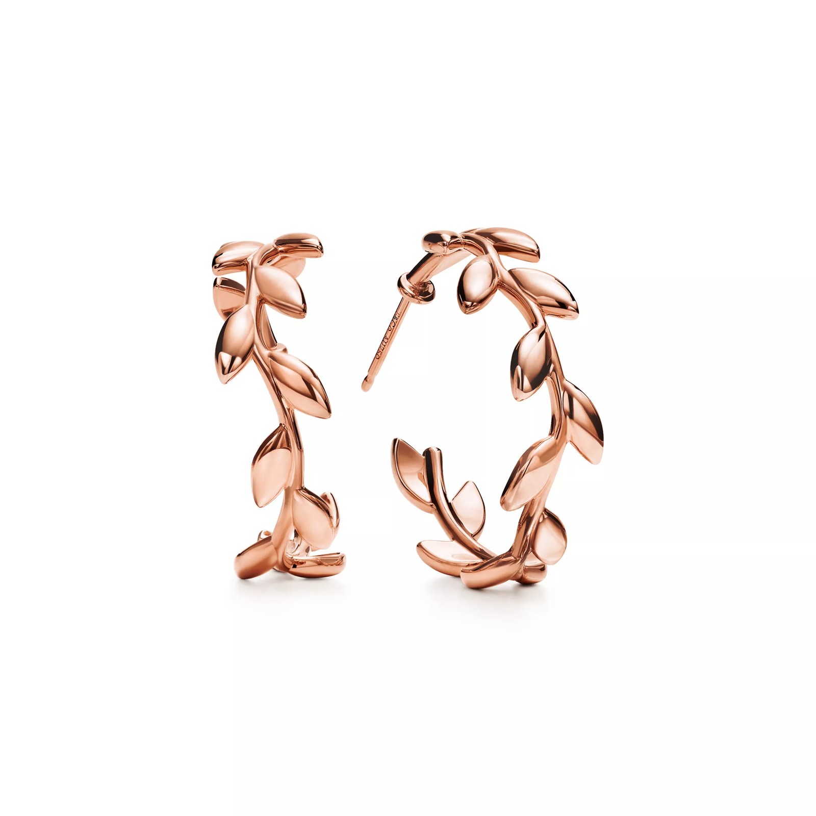 Olive Leaf Hoop Earrings