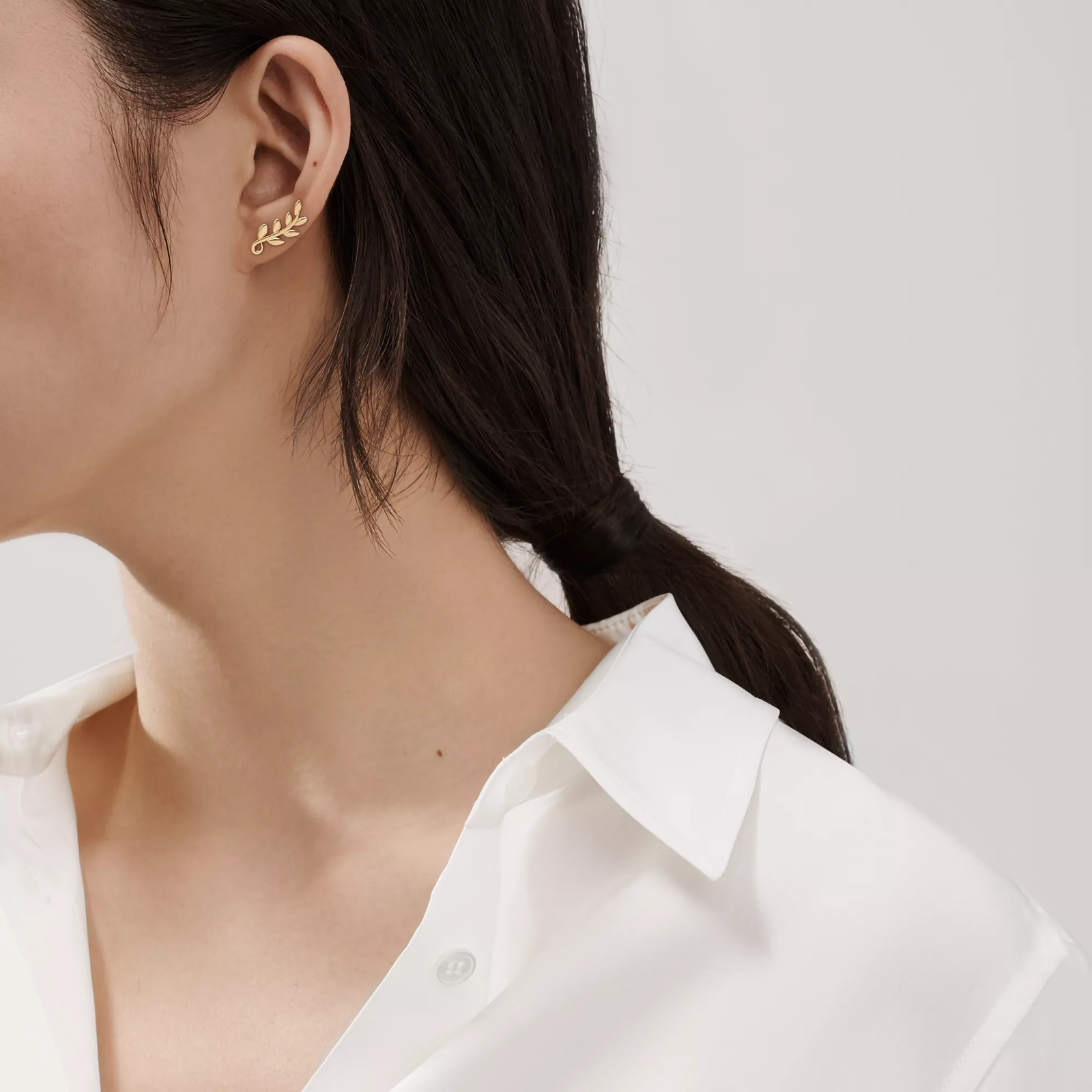 Olive Leaf Climber Earrings