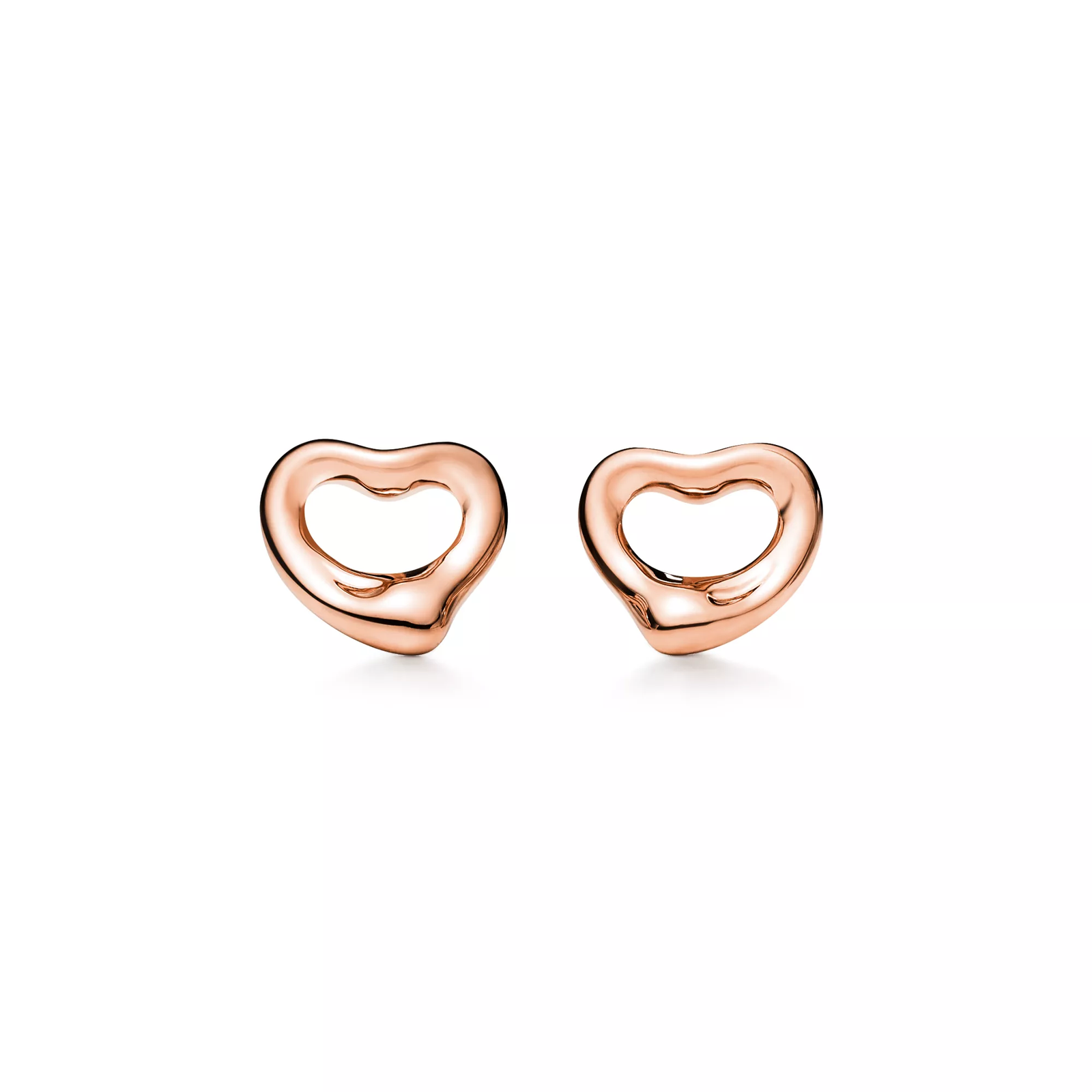Open Heart Earrings in Rose Gold