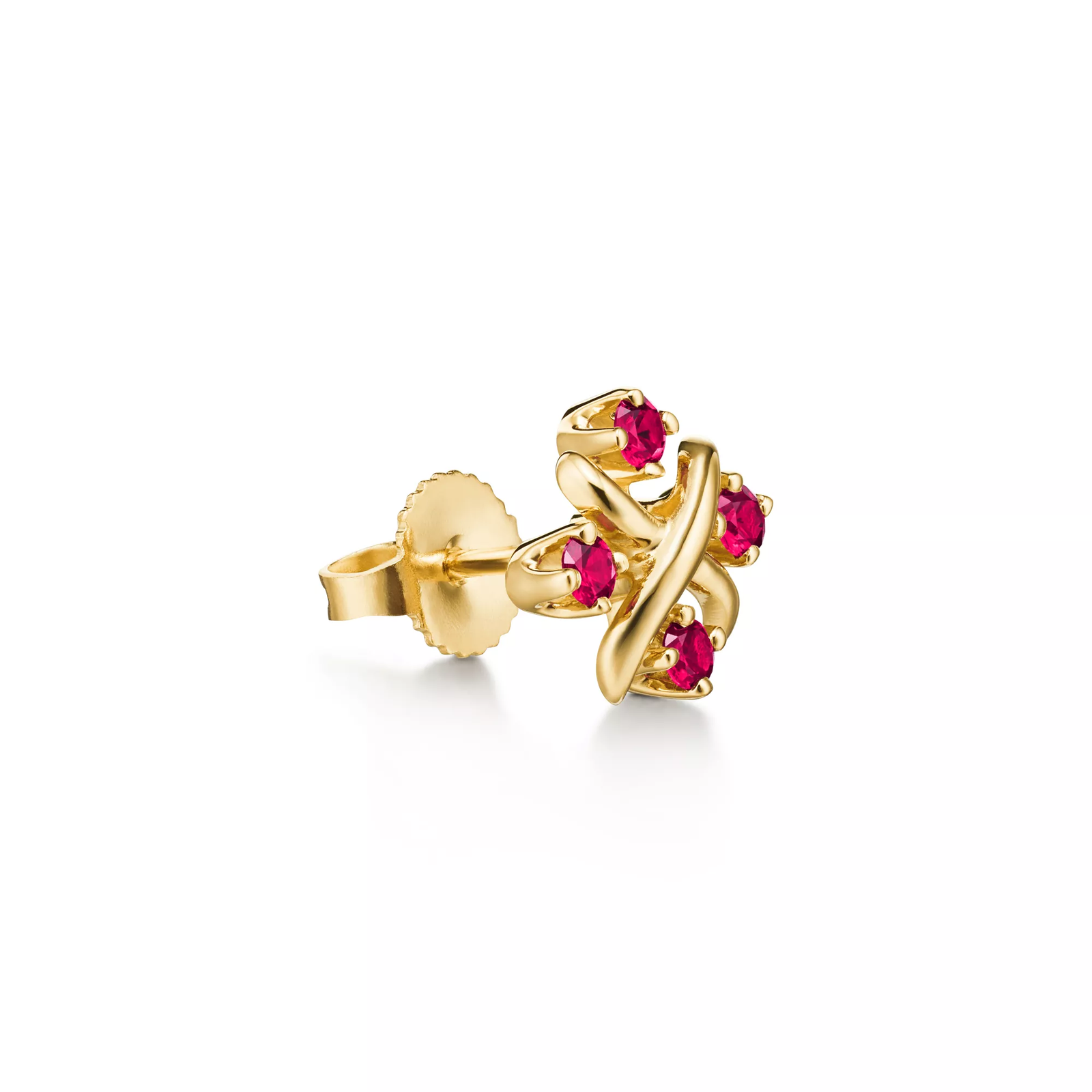 Earrings in Yellow Gold with Rubies
