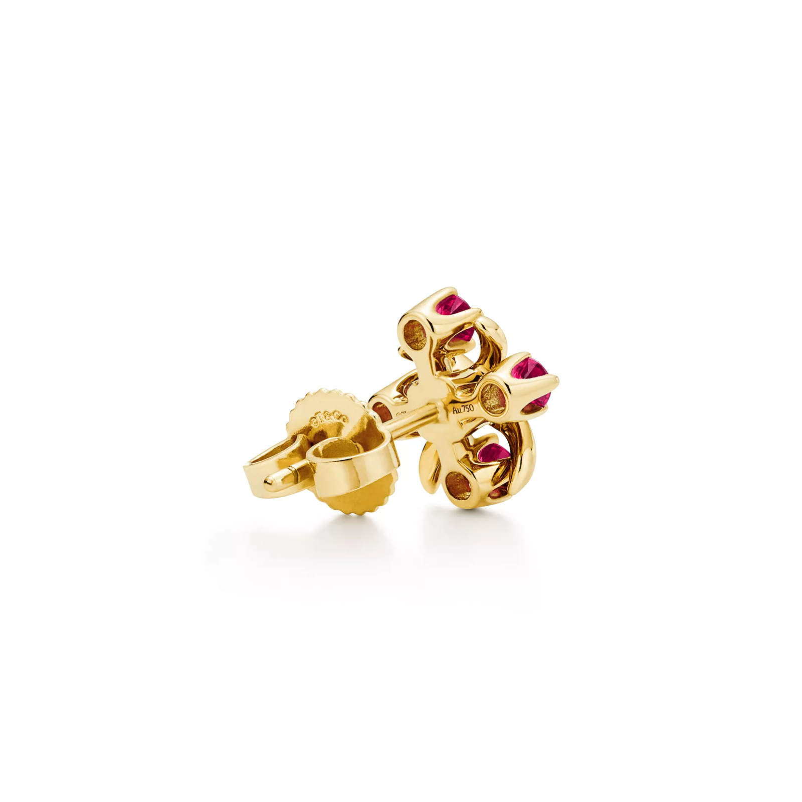 Earrings in Yellow Gold with Rubies