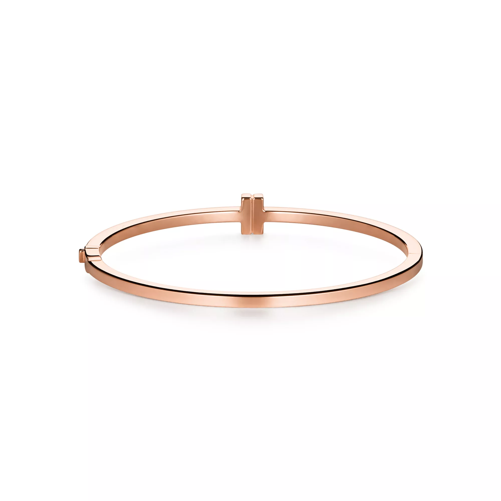 Diamond Hinged Wire Bangle in Rose Gold