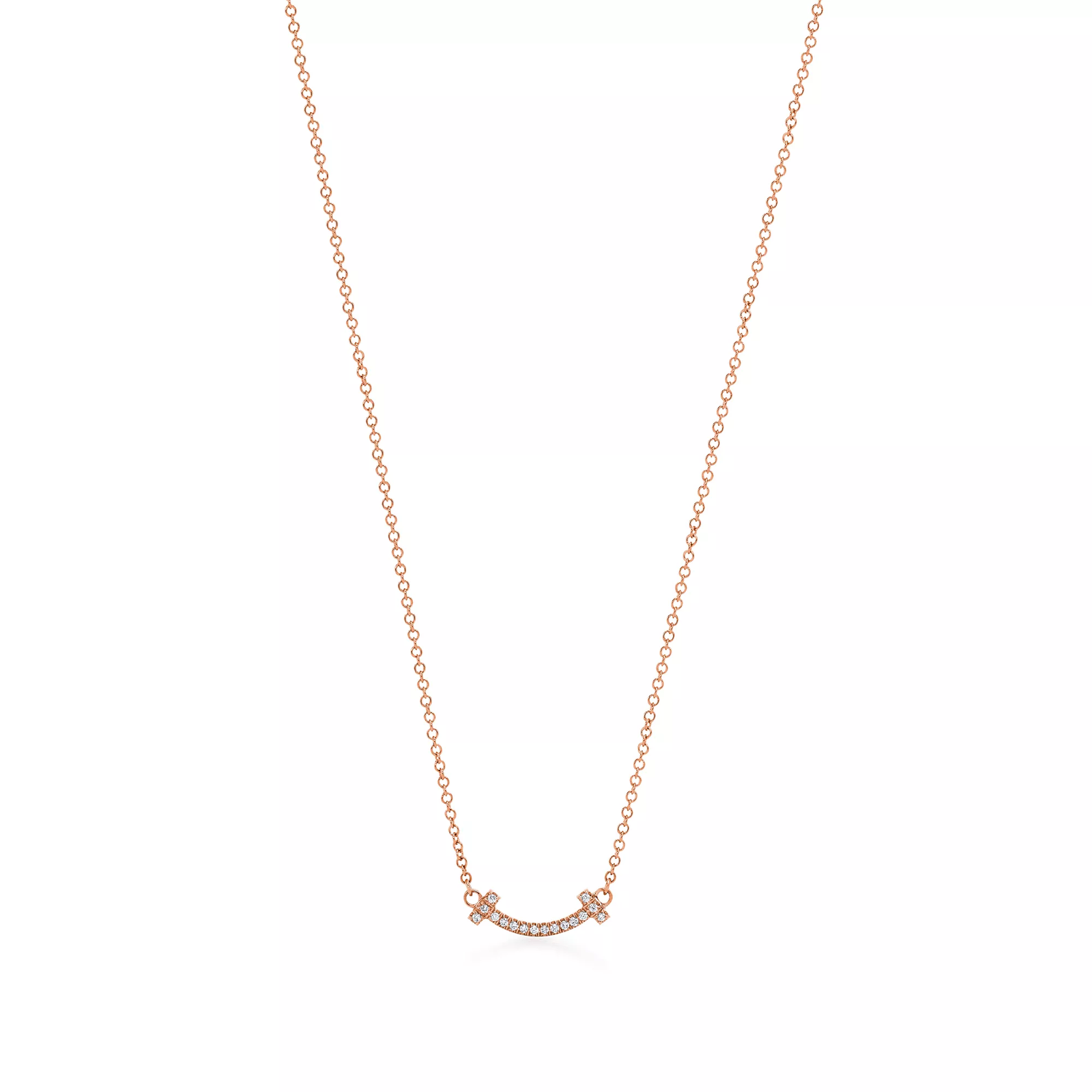 Smile Pendant in Rose Gold with Diamonds