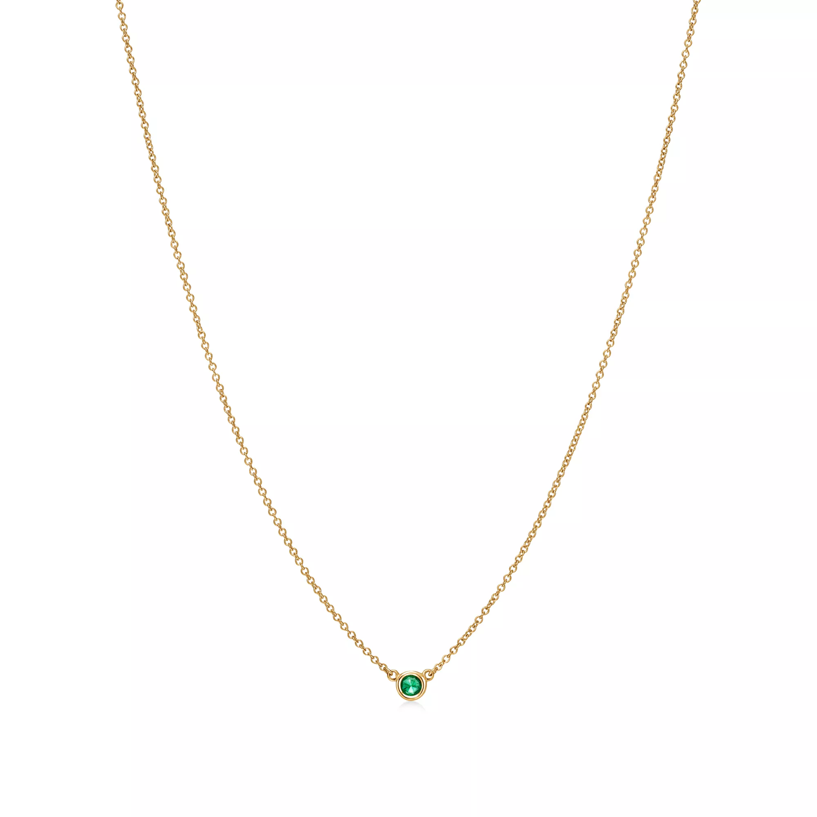 Color by the Yard Pendant in Yellow Gold with an Emerald