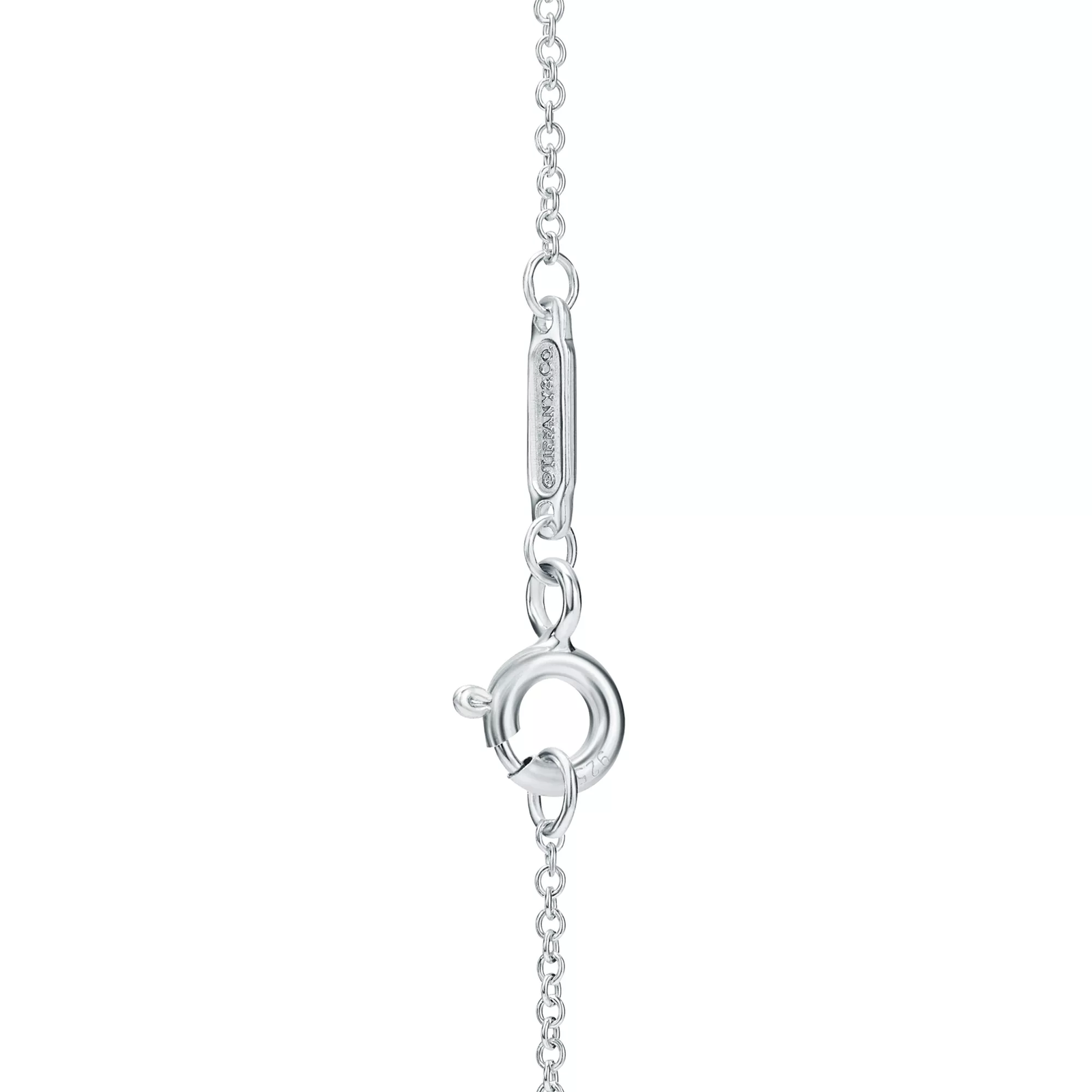 Red Double Heart Tag Pendant in Silver, Mini