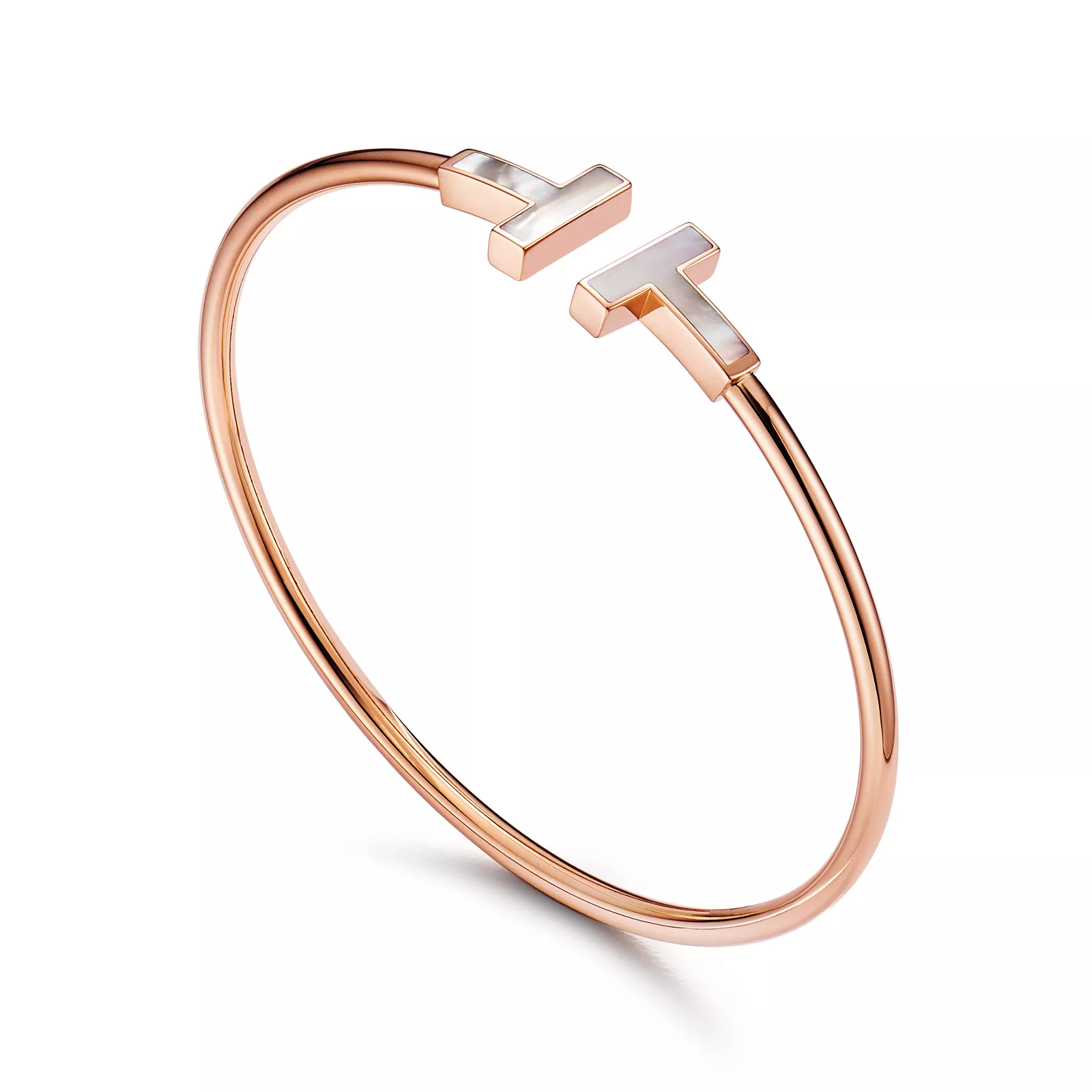 Wire Bracelet in Rose Gold with Mother-of-pearl