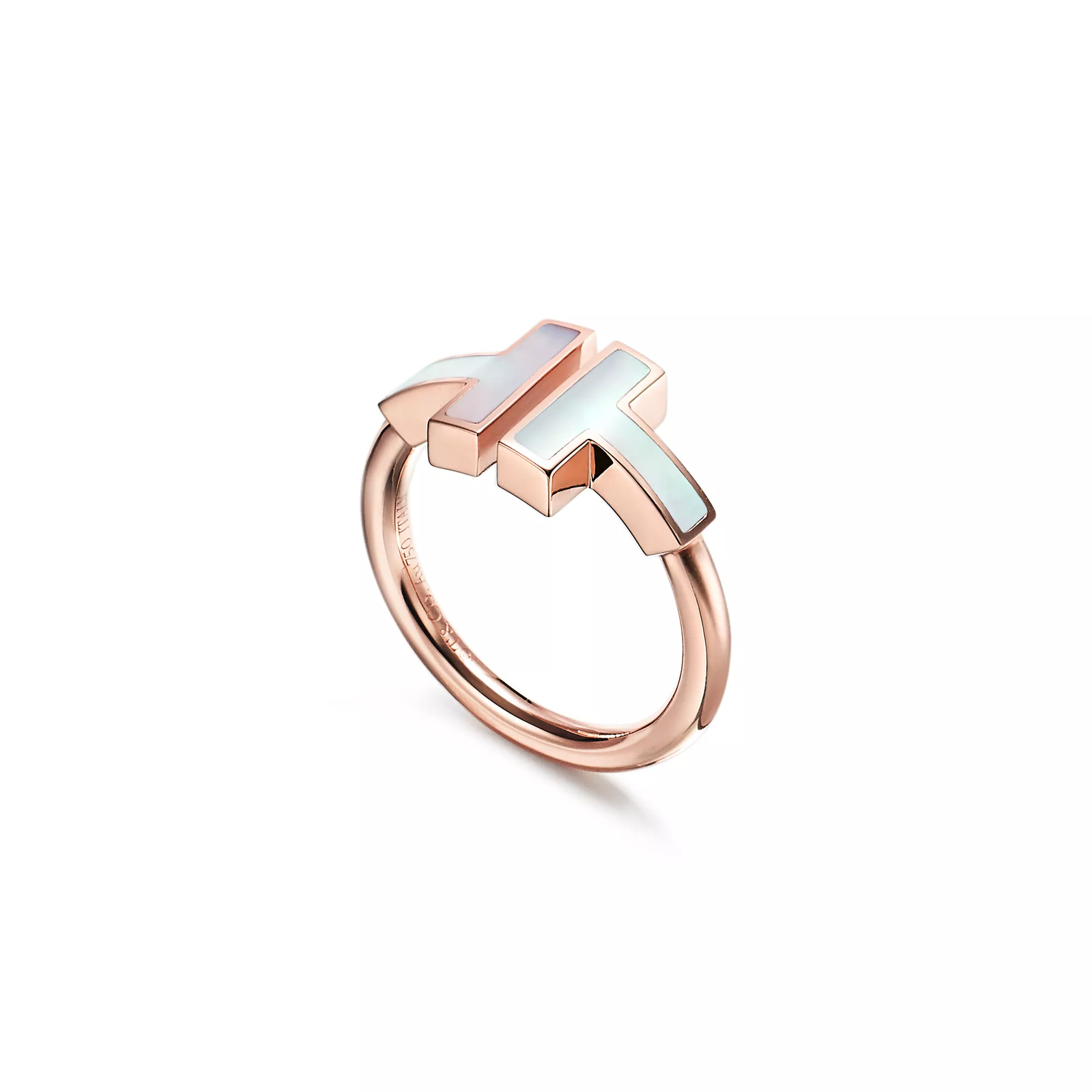 Wire Ring in Rose Gold with Mother-of-pearl
