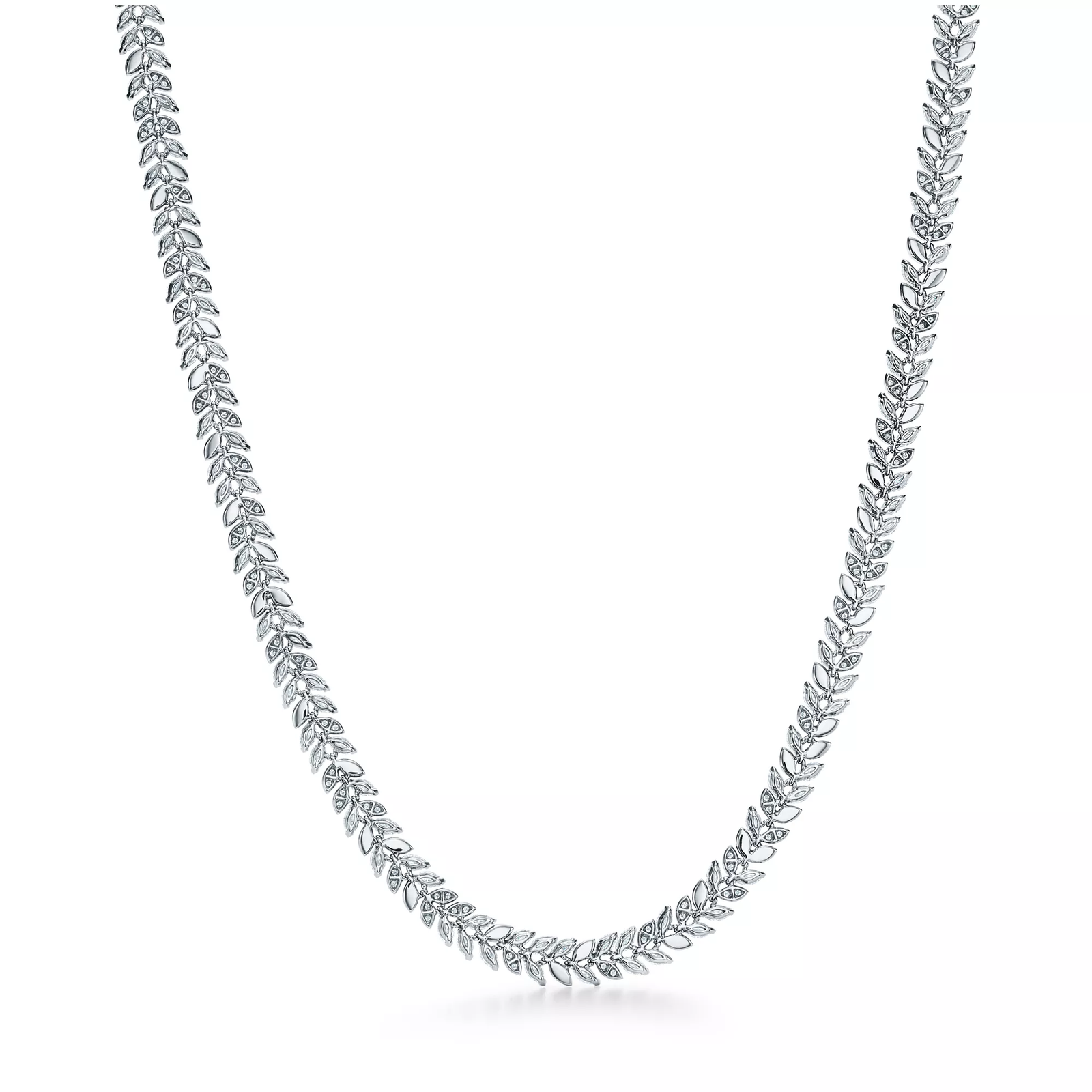 Diamond Vine Necklace in Platinum, 16"