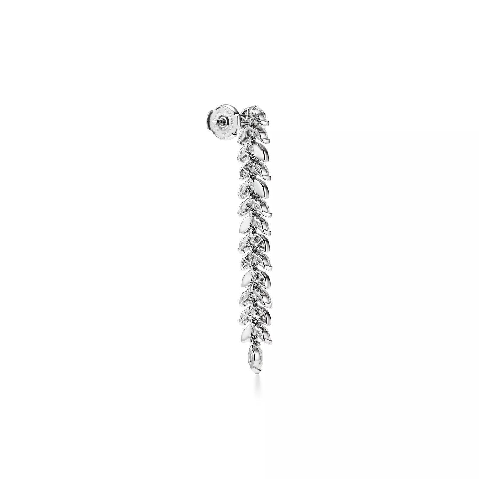 Diamond Vine Drop Earrings in Platinum