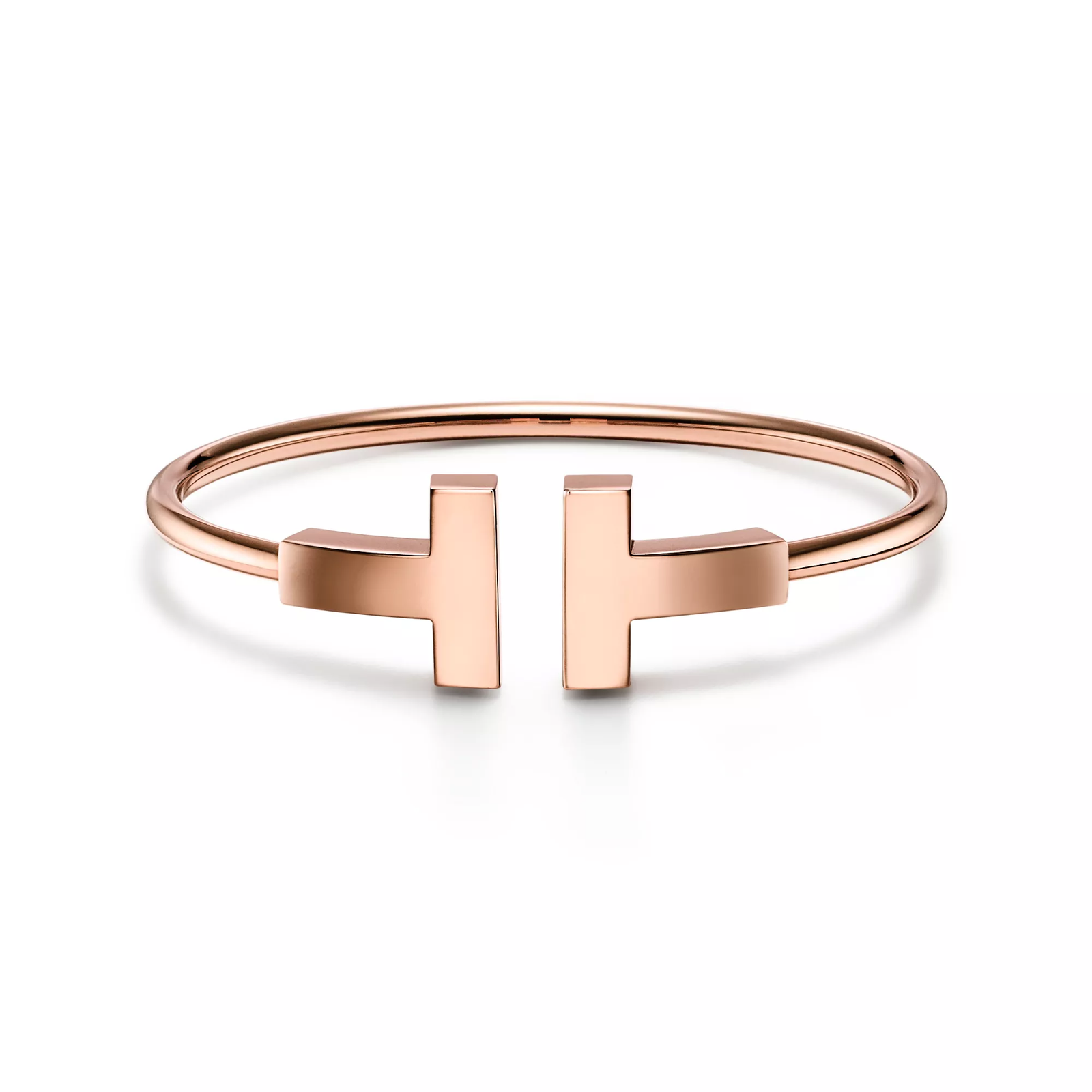 Wide Wire Bracelet in Rose Gold