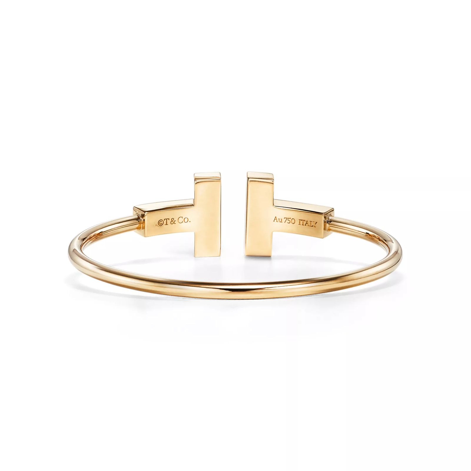 Wide Wire Bracelet in Yellow Gold