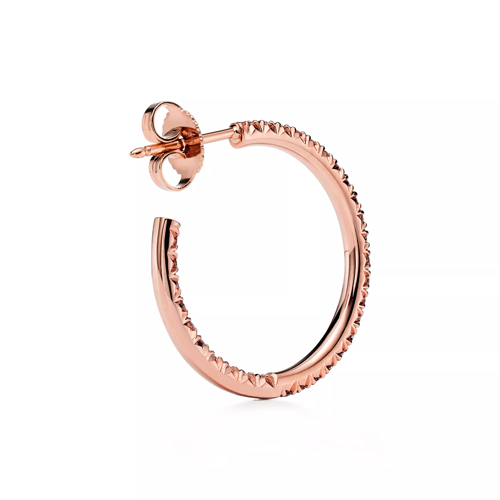 Hoop Earrings in Rose Gold with Diamonds, Medium